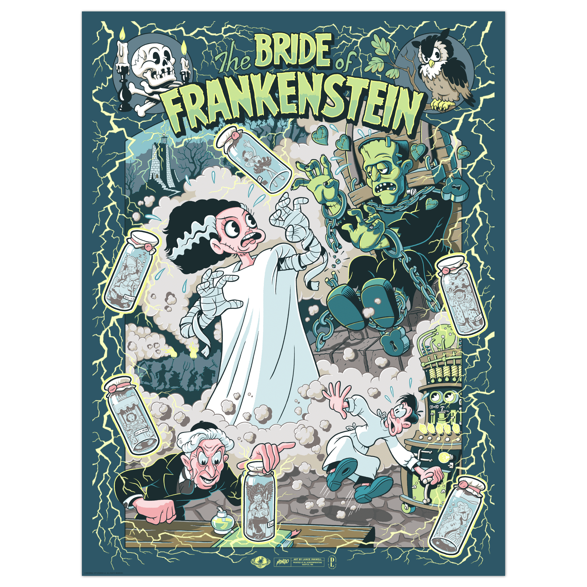 Bride of Frankenstein Movie Poster - Classic Horror Film Wall Art for Home Theater & Halloween Decor