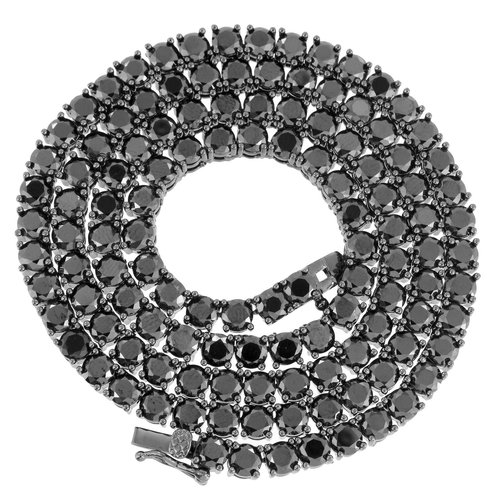 18mm 4mm Black Gold Plated Simulated Diamond Tennis Chain Necklace for Men & Women - Perfect for Christmas Gifts, Parties, and Everyday Elegance
