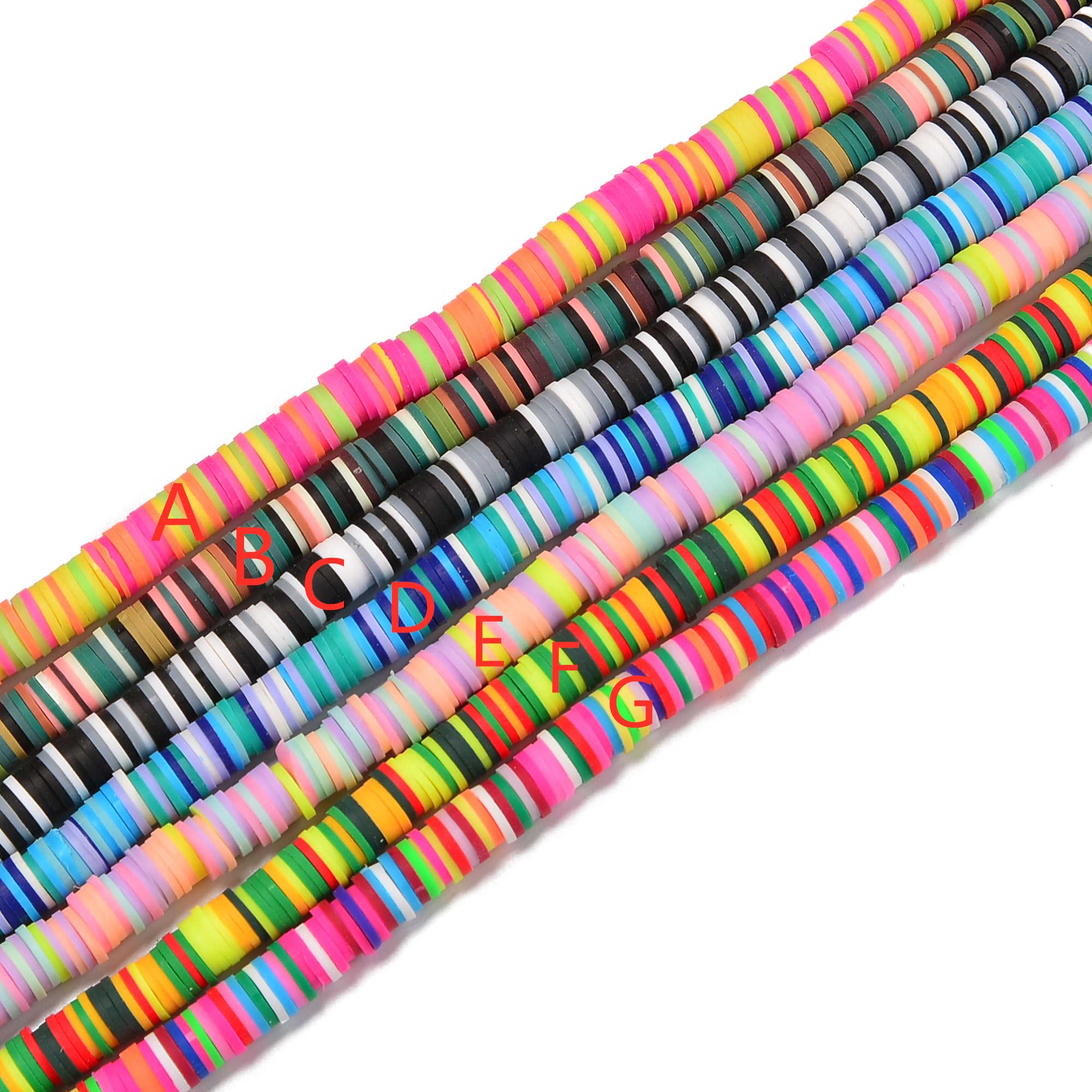 Vibrant Polymer Clay Heishi Disc Beads - 1x8mm African Tribal Beads for Jewelry Making - 15.5
