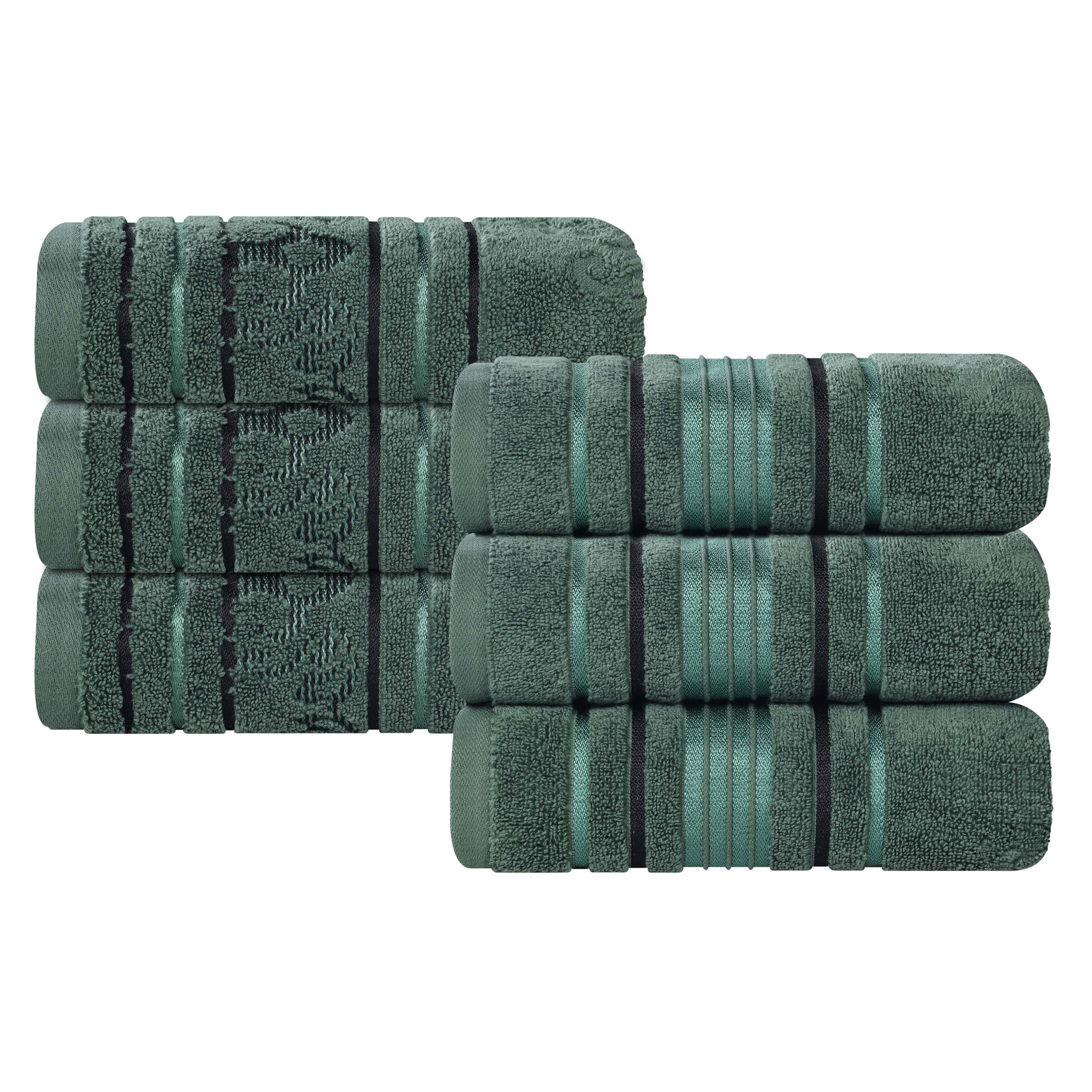 Premium 6-Pack Sadie Zero Twist Cotton Hand Towels - Solid & Jacquard Floral Design | Soft, Absorbent Bath & Kitchen Towels for Home, Spa, and Guest Use