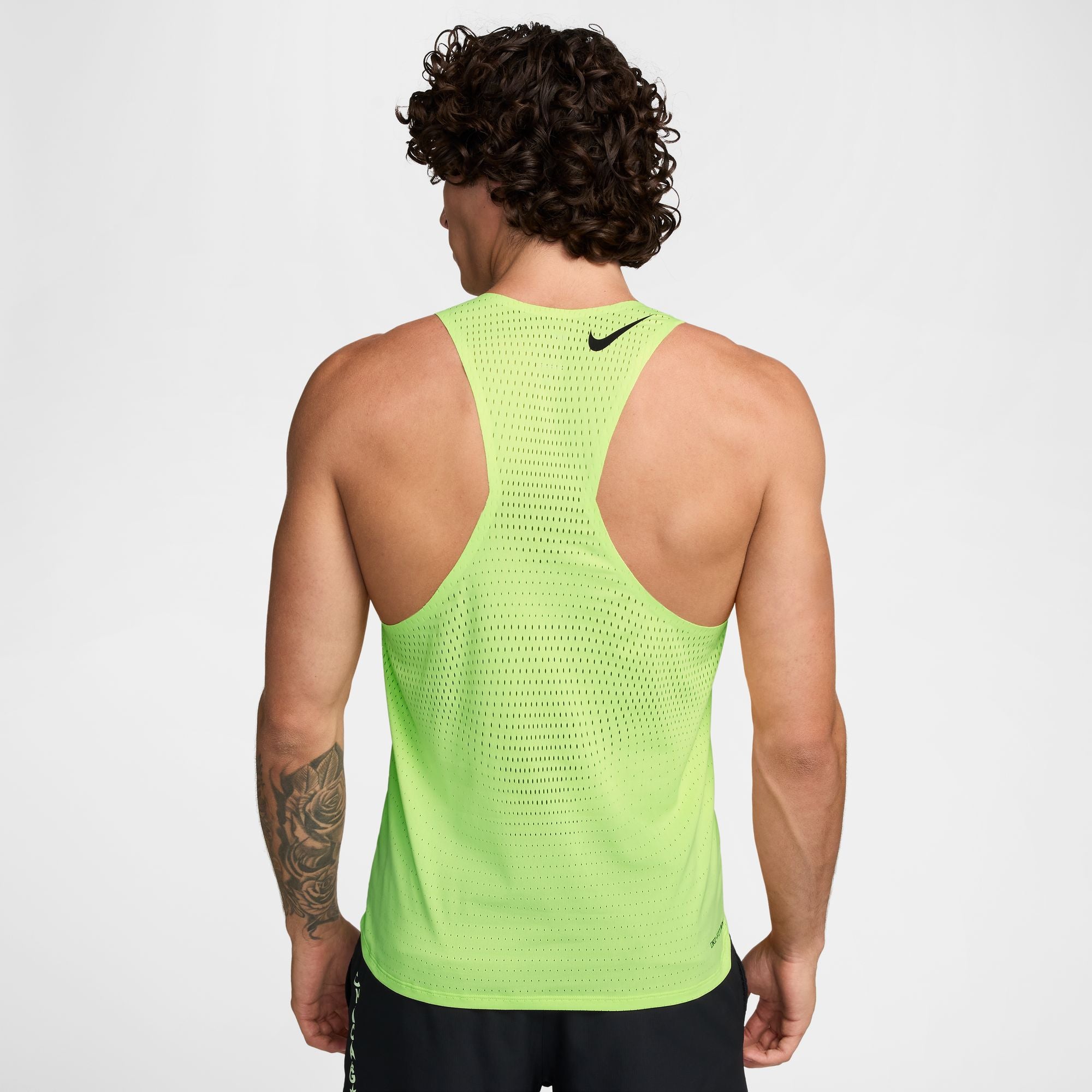 Men's AeroSwift Dri-FIT ADV Running Singlet - Light Lemon Twist/Black - Moisture-Wicking Performance Shirt for Marathon Training & Hot Weather Running
