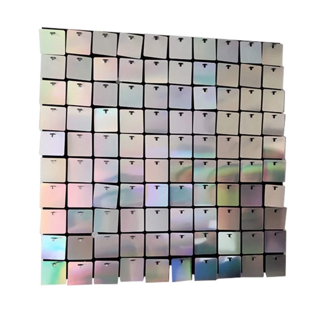 Blush Blooms Decor - 24 Sequin Panels for Sequin Wall | New Interlocking Design Shimmer Wall Backdrop for Events, Parties, Weddings & Advertising Signs (Iridescent) - Perfect for Photo Booths, Home Decor & Retail Displays