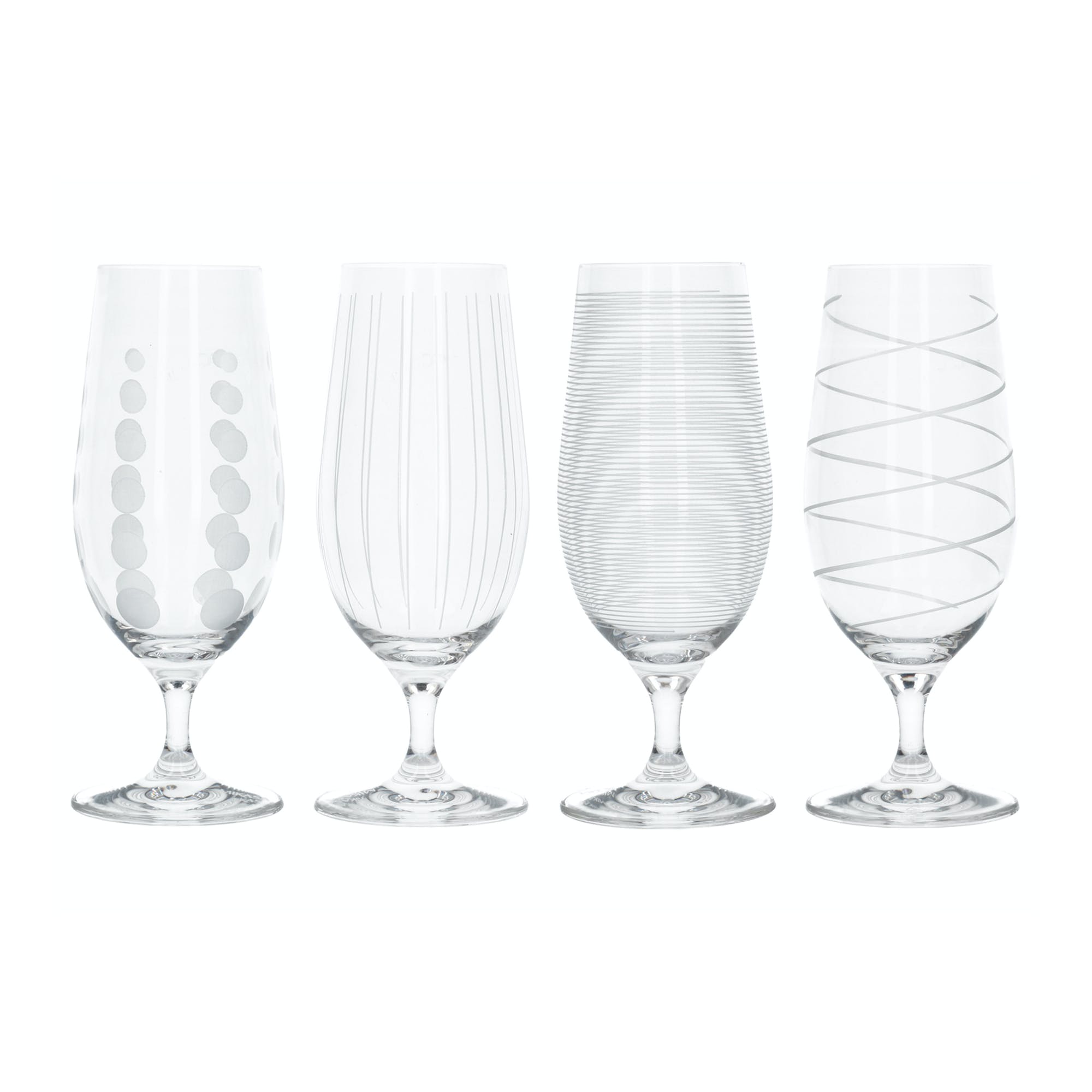 Premium Craft Beer Glass Set of 4 - 16oz IPA Beer Glasses with Unique Design - Perfect for Home Brewing, Beer Tasting & Gifts for Beer Lovers