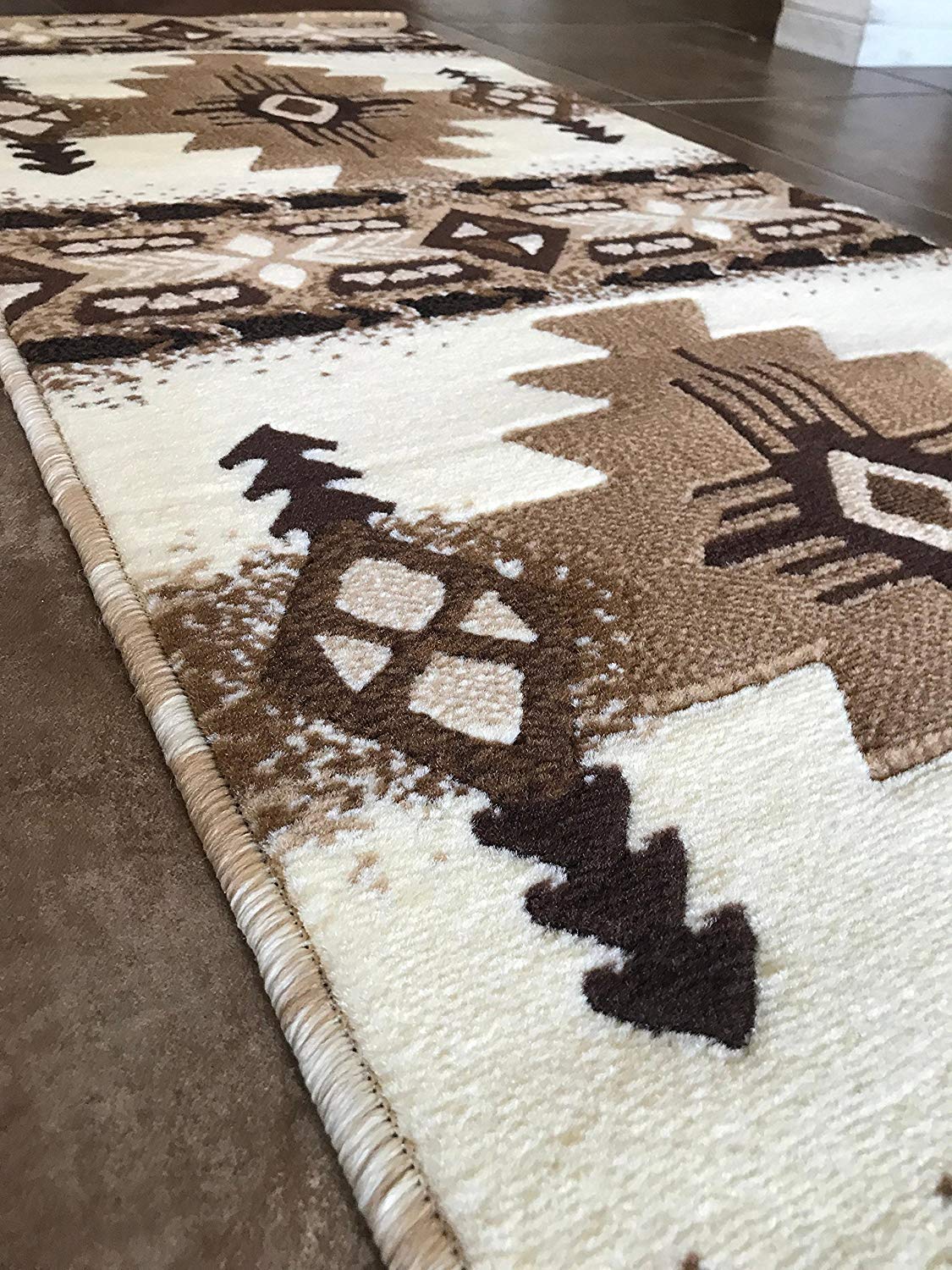 Authentic Southwest Native American Ivory Area Rug - 2' x 7' Runner - Handwoven Tribal Design for Hallway, Living Room & Bedroom Decor