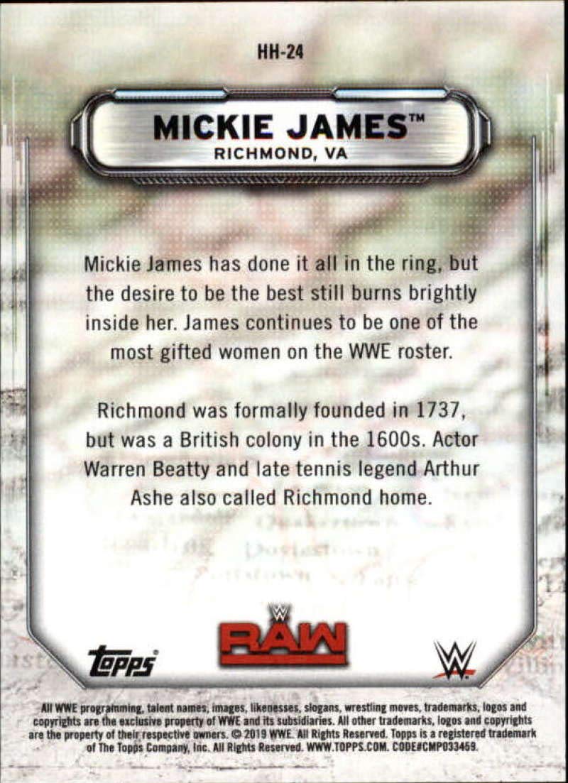 2019 Topps WWE Raw Hometown Heroes #HH-24 Mickie James Wrestling Trading Card - Collectible Sports Memorabilia for WWE Fans & Card Collectors - Perfect for Display, Trading, and Wrestling Enthusiasts
