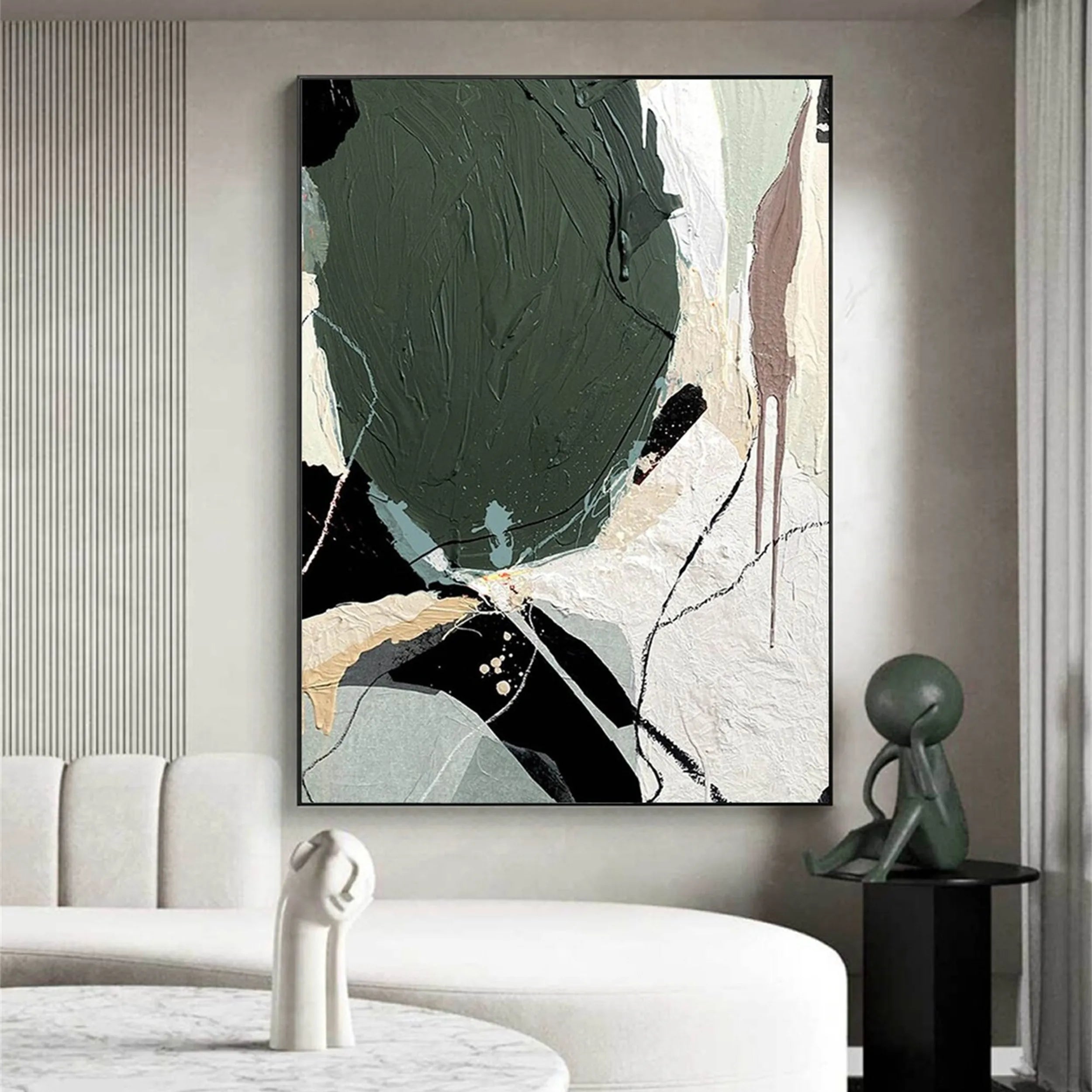 Blue & Green Abstract Wall Art Print #BG033 - Modern Home Decor for Living Room, Bedroom & Office