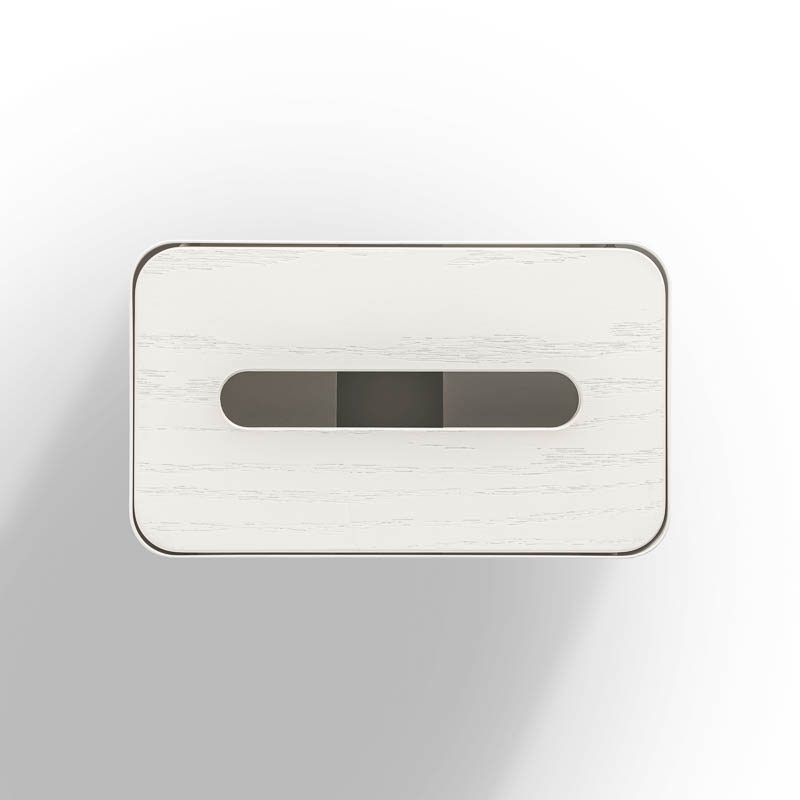 DESIGNSTUFF White Tissue Box Holder - Elegant Home Decor for Living Room, Bedroom & Office
