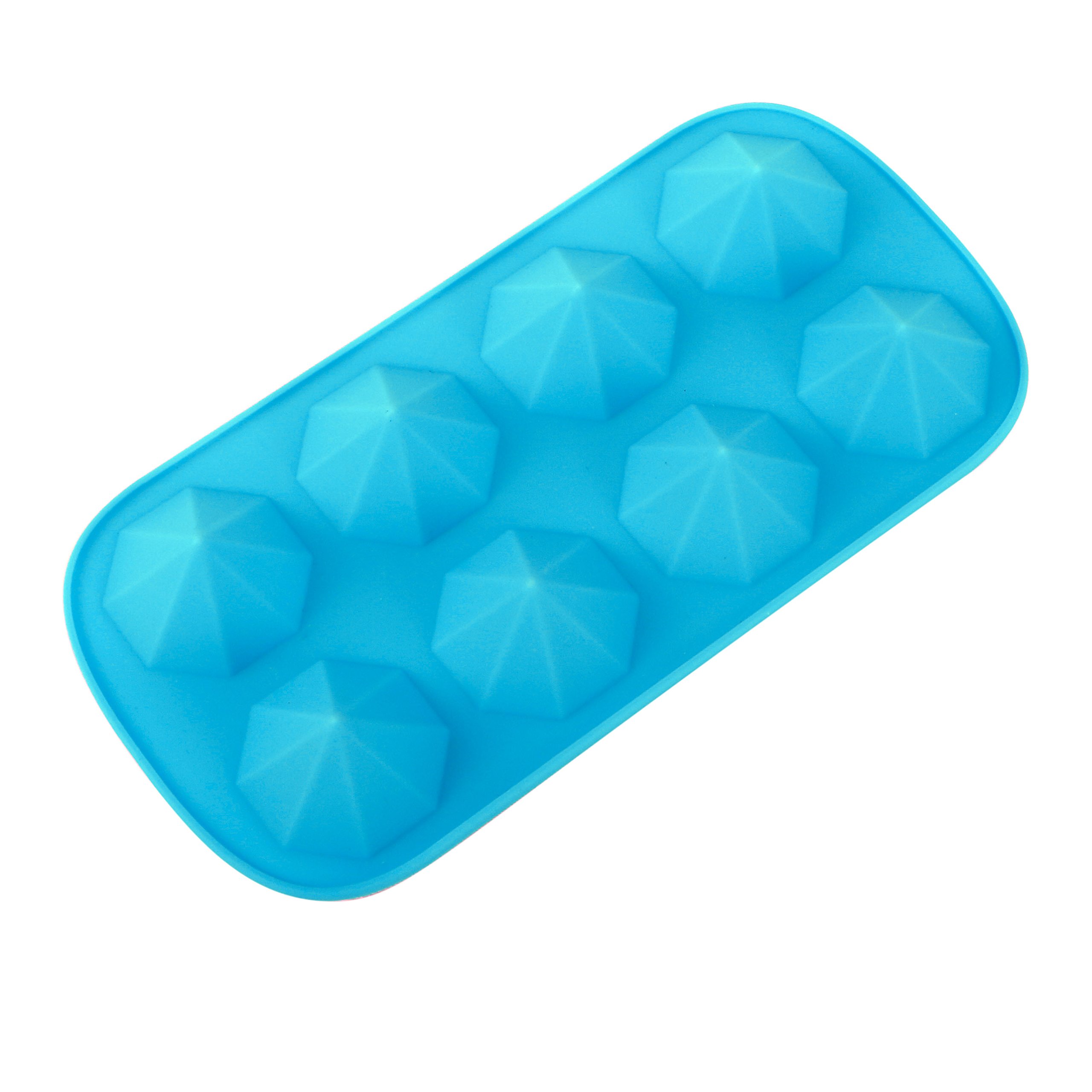 Webake 2 Pack Silicone Ice Cube Trays - Diamond Shape 8 Cavity Reusable Ice Molds for Cocktails, Wax, Resin, Chocolate & Candy Making - Perfect for Home Bars, DIY Crafts & Party Drinks