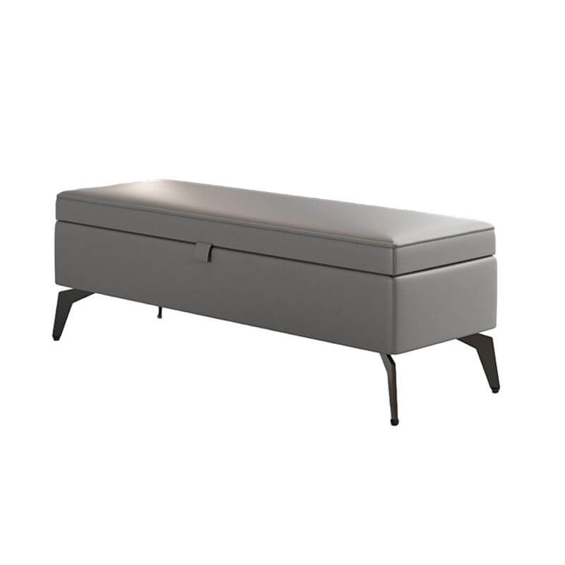 Modern Large Black Faux Leather Storage Ottoman with Removable Top - Perfect for Living Room, Bedroom & Home Office Organization
