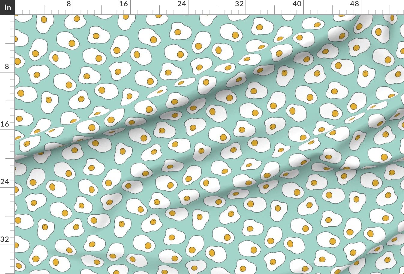 Eggs & Bacon Print Minky Fabric Fat Quarter - Soft Plush Fabric for Sewing Baby Blankets, Quilts & Backing - Breakfast Food Themed Fabric by Spoonflower - Perfect for DIY Projects, Nursery Decor & Cozy Home Textiles