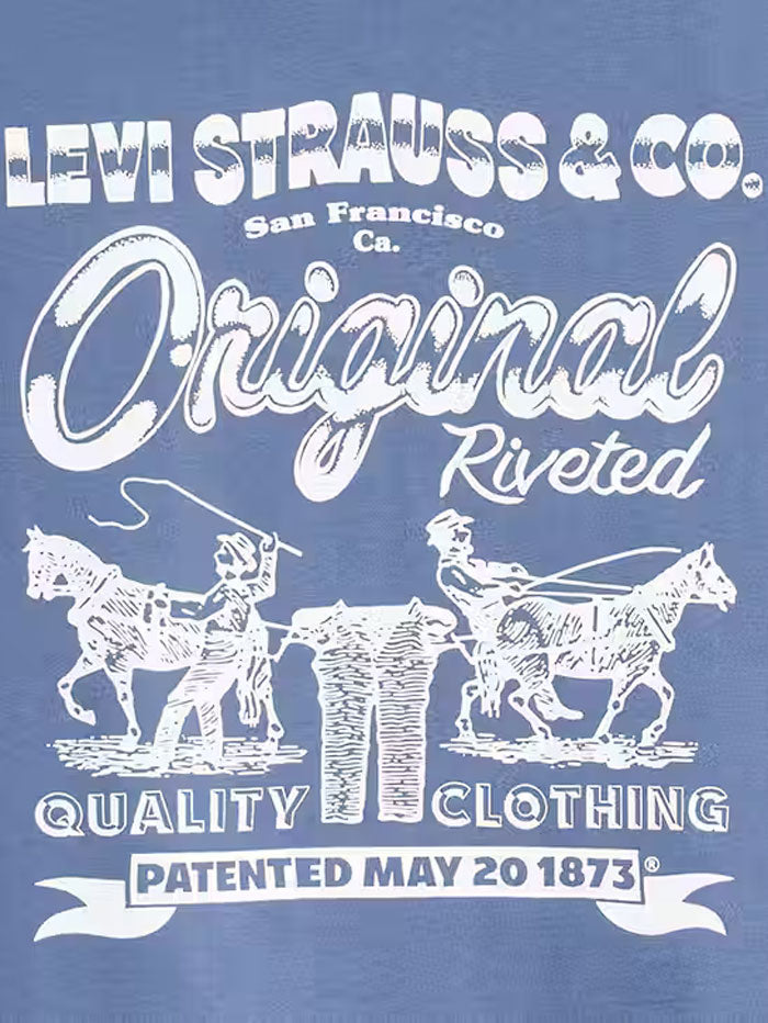 Levi's Men's Classic Graphic T-Shirt - Vintage Indigo Blue Cotton Tee for Casual Wear & Street Style | 224911482