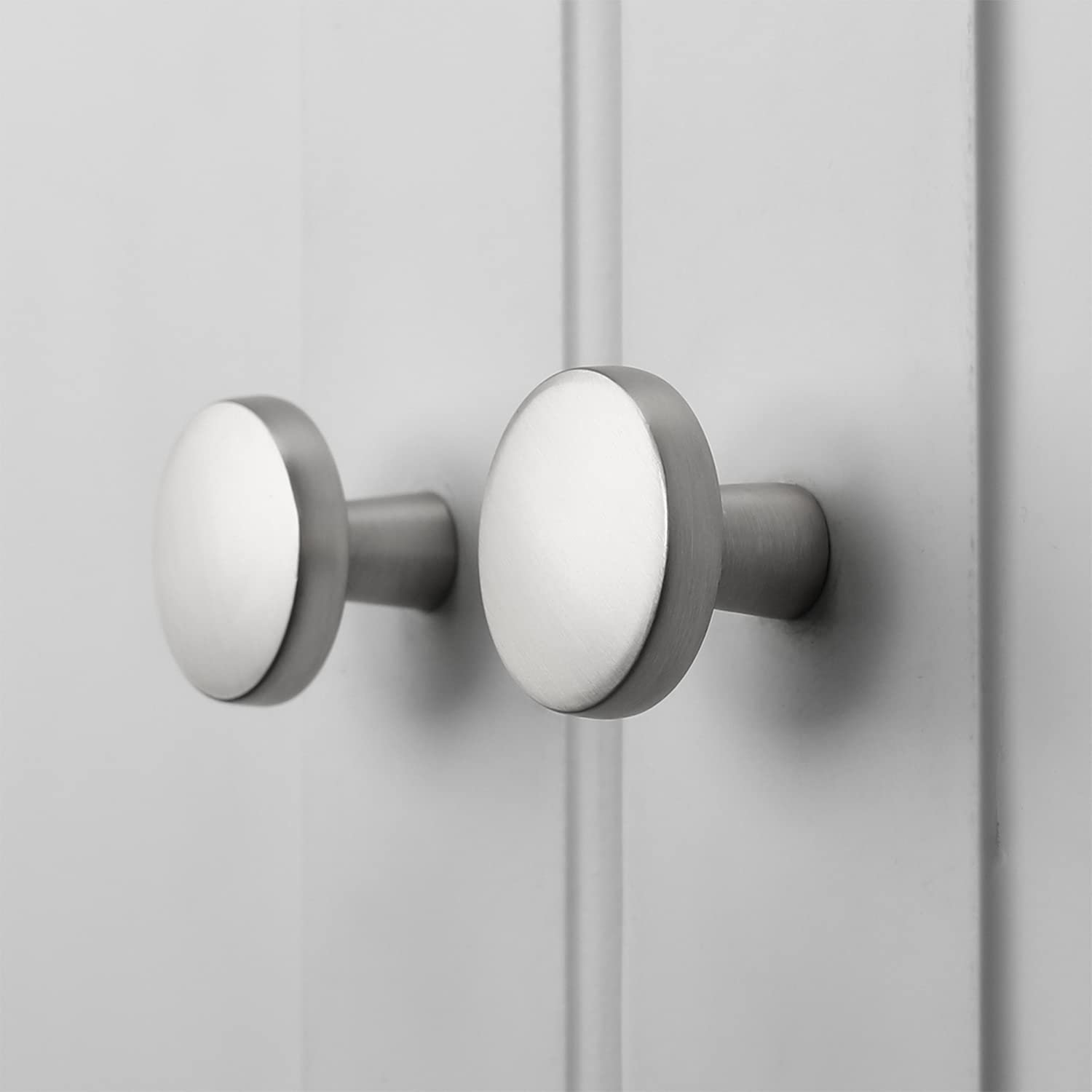 40 Pack Brushed Nickel Cabinet Knobs - Round Kitchen Drawer Handles - Zinc Alloy Hardware for Dresser, Desk & Cupboard - Perfect for Home Renovation & Furniture Upgrade