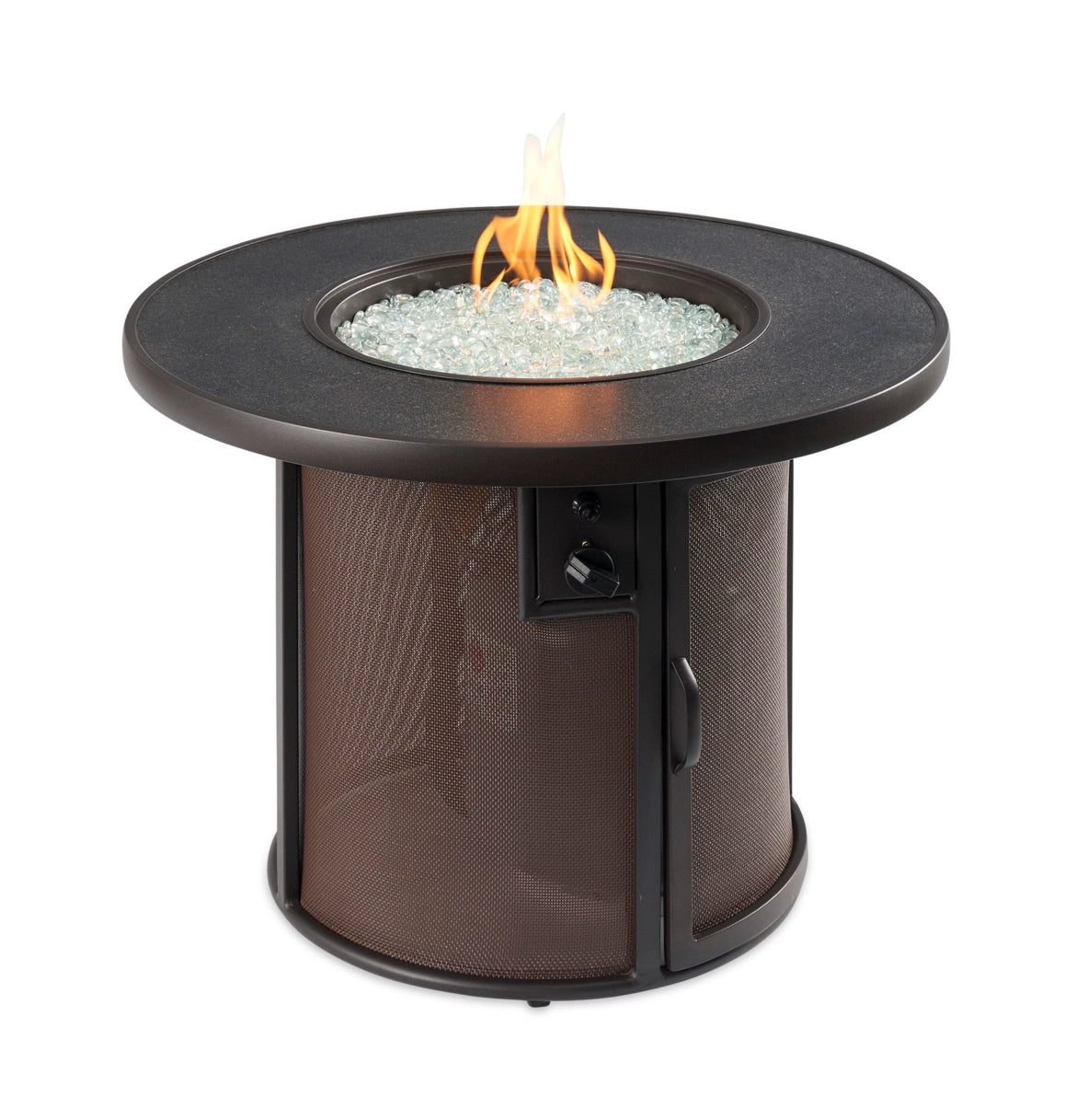 The Outdoor Greatroom Company Stonefire Round Gas Fire Pit Table - Outdoor Patio Heater for Backyard, Deck, and Garden Gatherings