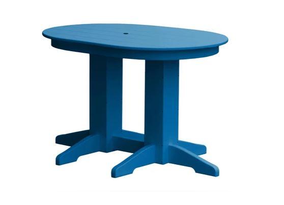 A & L Furniture Oval Dining Table with Free 2 Umbrella Holes - Perfect for Outdoor Patio, Garden, and Poolside Dining