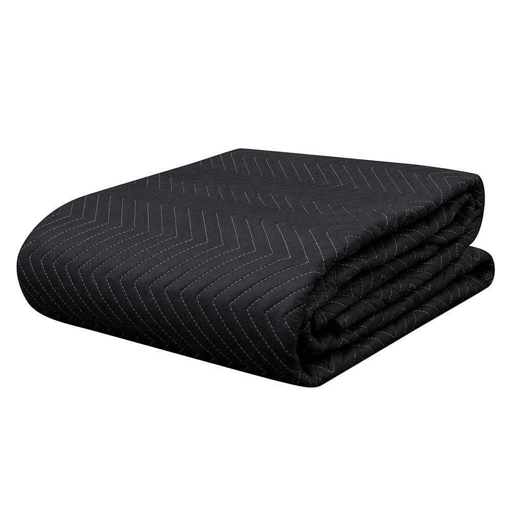 12 Pack Heavy Duty Moving Blankets 80x72 Inches - 55 lb/dz Quilted Furniture Pads for Shipping & Storage (Black) | Protect Floors, Furniture & Appliances During Moves & Home Renovations