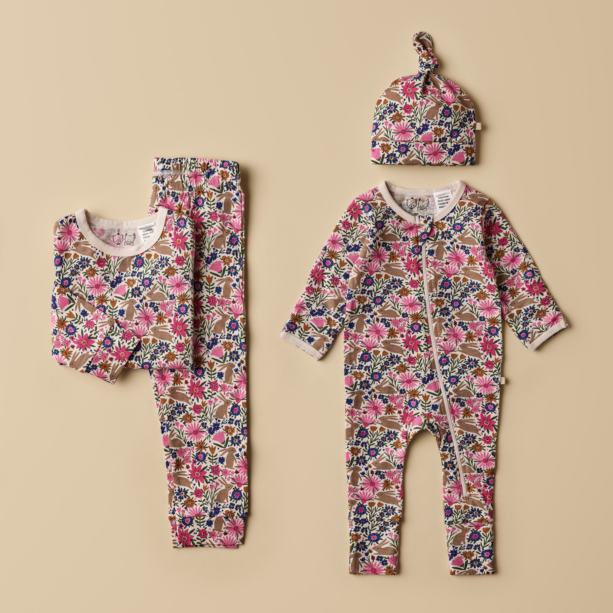 Organic Baby Bunny Hop Footed Zipsuit - Soft Cotton One-Piece Pajamas for Infants & Toddlers - Perfect for Sleepwear, Playtime & Photo Shoots