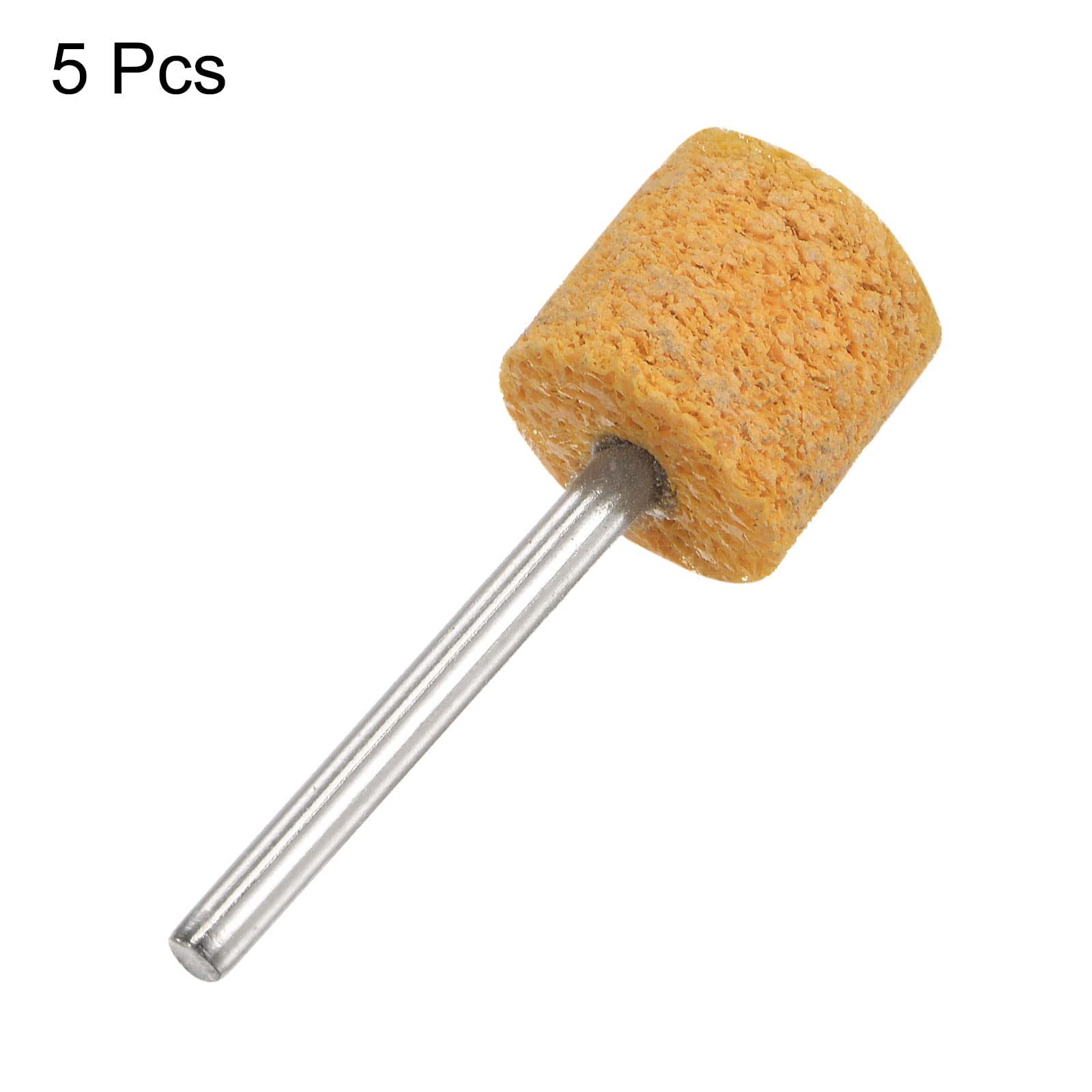uxcell 5 Pcs 240 Grit Nylon Fiber Mounted Point Grinding Heads - 14mm Diameter Cylindrical Polishing Wheels for Rotary Tools - Perfect for Metal, Wood & Jewelry Finishing