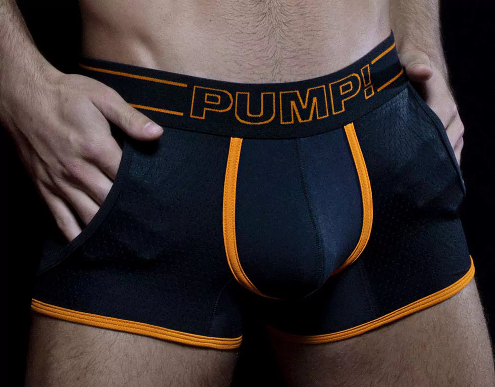 PUMP! Nightlight Jogger Boxer Briefs - Breathable Mesh Underwear for Men in Black | Perfect for Running, Gym Workouts & Nighttime Comfort