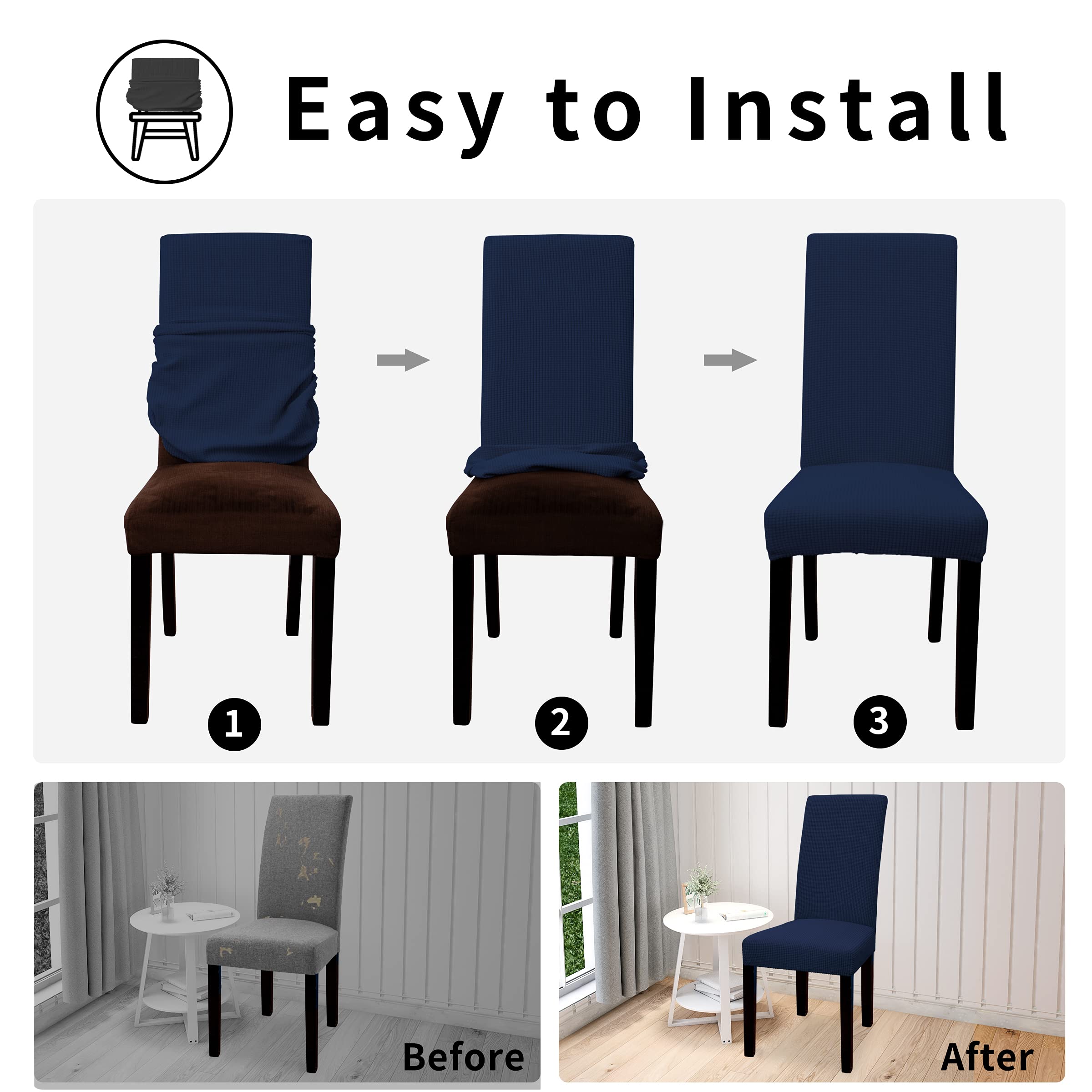 Stylish Dining Chair Covers & Sofa Slipcovers Set - Washable, Stretchable Fabric for Home & Office Decor - Perfect for Dining Rooms, Living Rooms, and Events