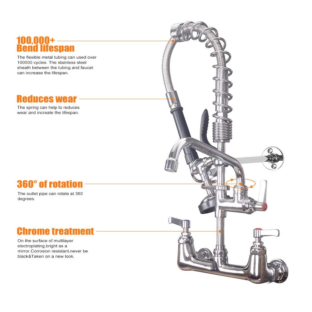 Commercial Kitchen Faucet with Sprayer - 20