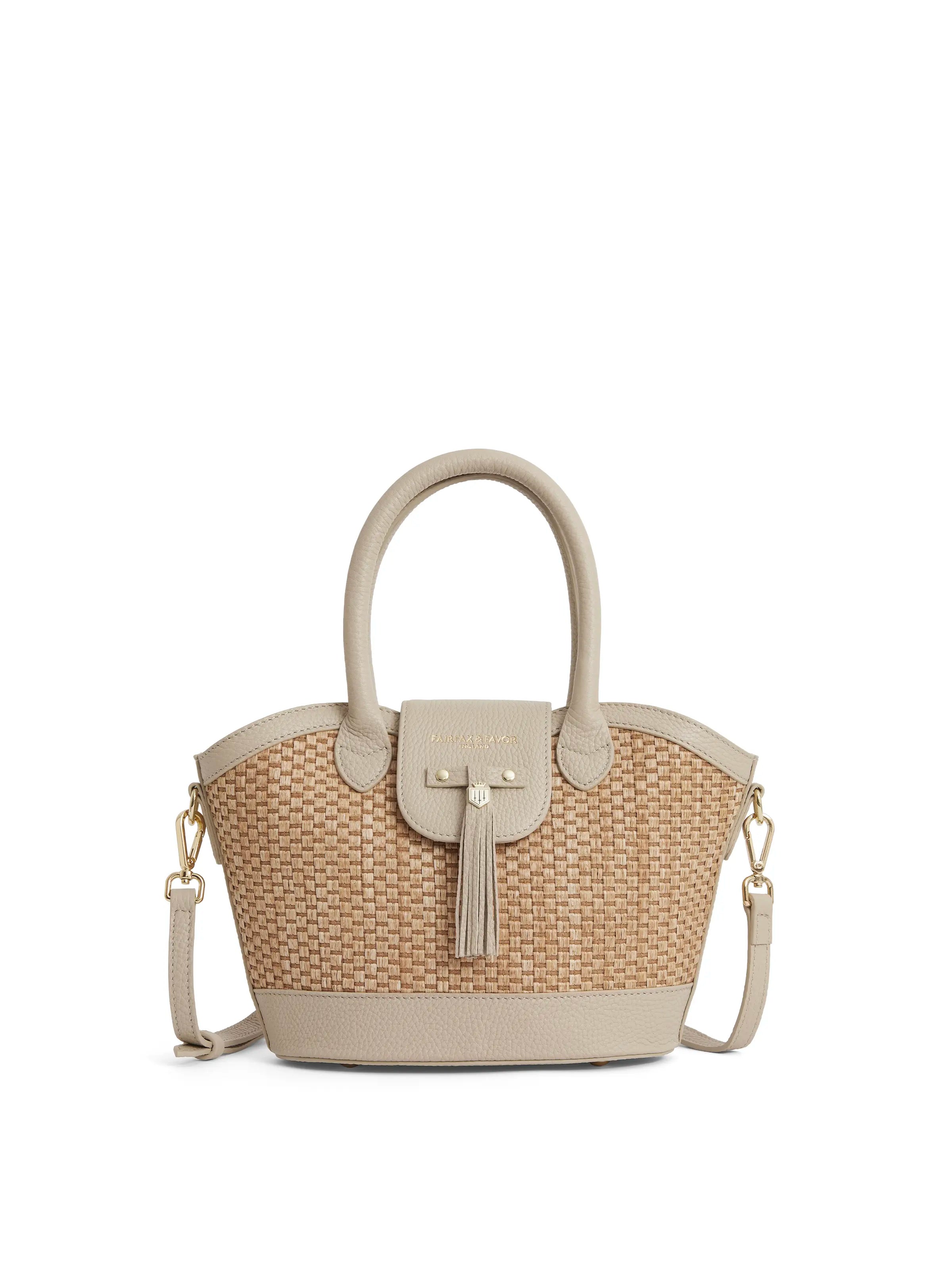Mini Windsor Basket Bag in Stone Leather - Exclusive Store Collection | Perfect for Casual Outings, Beach Trips, and Everyday Use