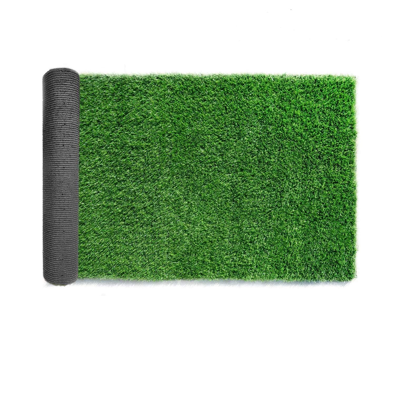 Premium Synthetic Artificial Grass Turf - Custom Sizes for Indoor/Outdoor Use with Drainage Holes & Rubber Backing - Faux Lawn Carpet for Garden, Backyard, Patio, Balcony Decor - Perfect for Landscaping, Play Areas, and Event Backdrops