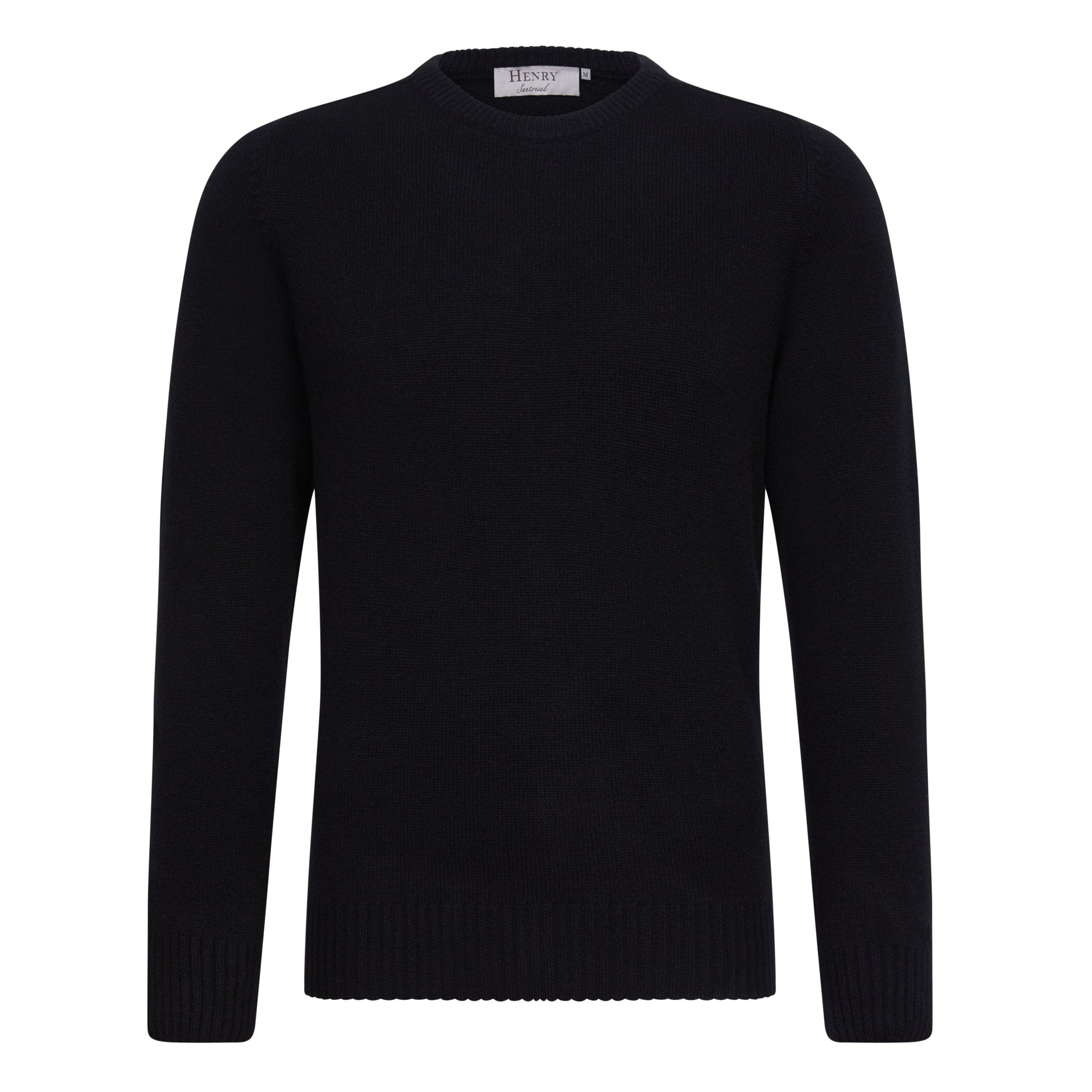 Premium Cashmere Crew Neck Sweater for Men - Soft & Warm Black Knit Pullover - Perfect for Office, Travel & Casual Wear