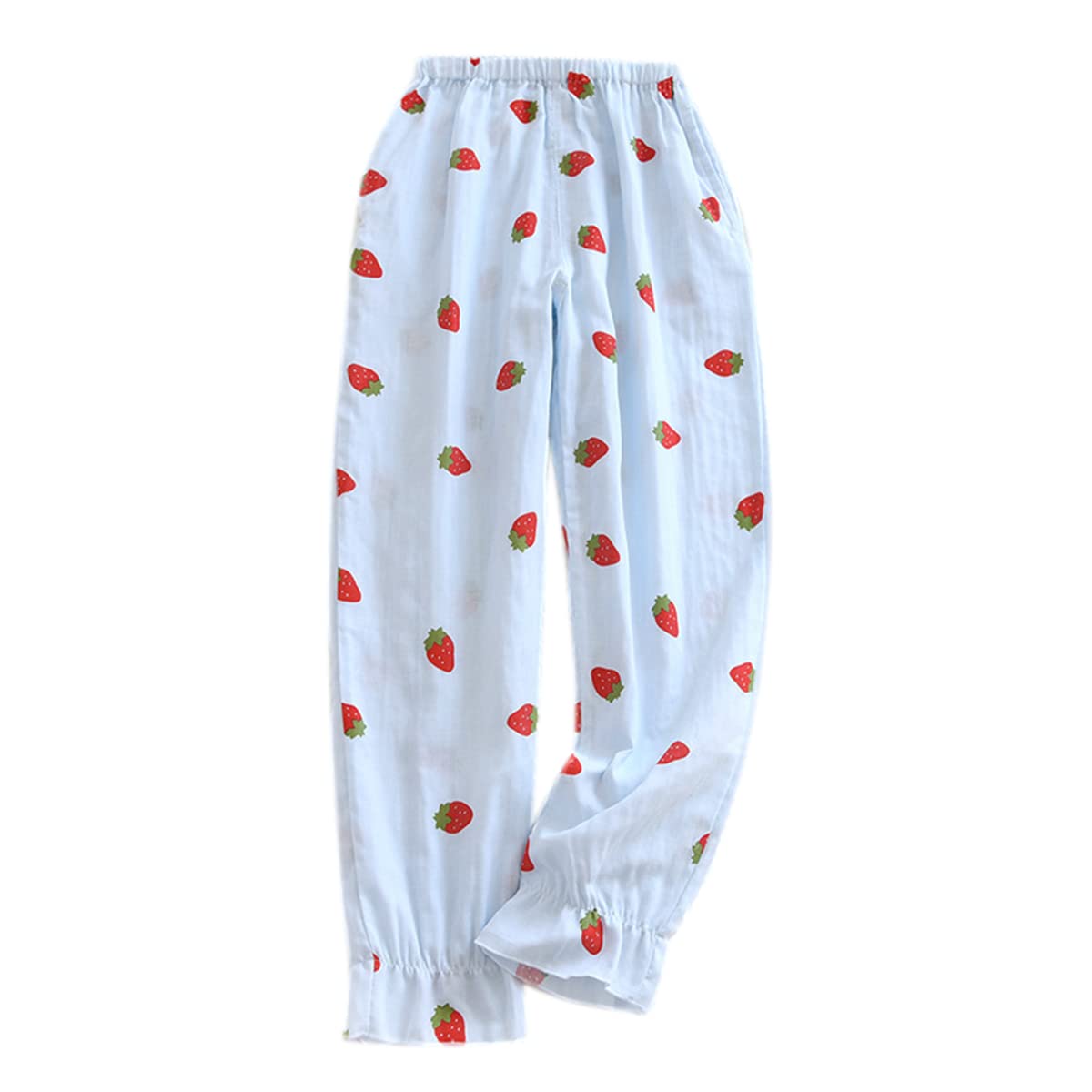 Women's Soft Cute Gauze Pajama Pants - Lightweight Drawstring Sleep & Lounge Pants for Comfortable Nightwear, Yoga, and Relaxing at Home