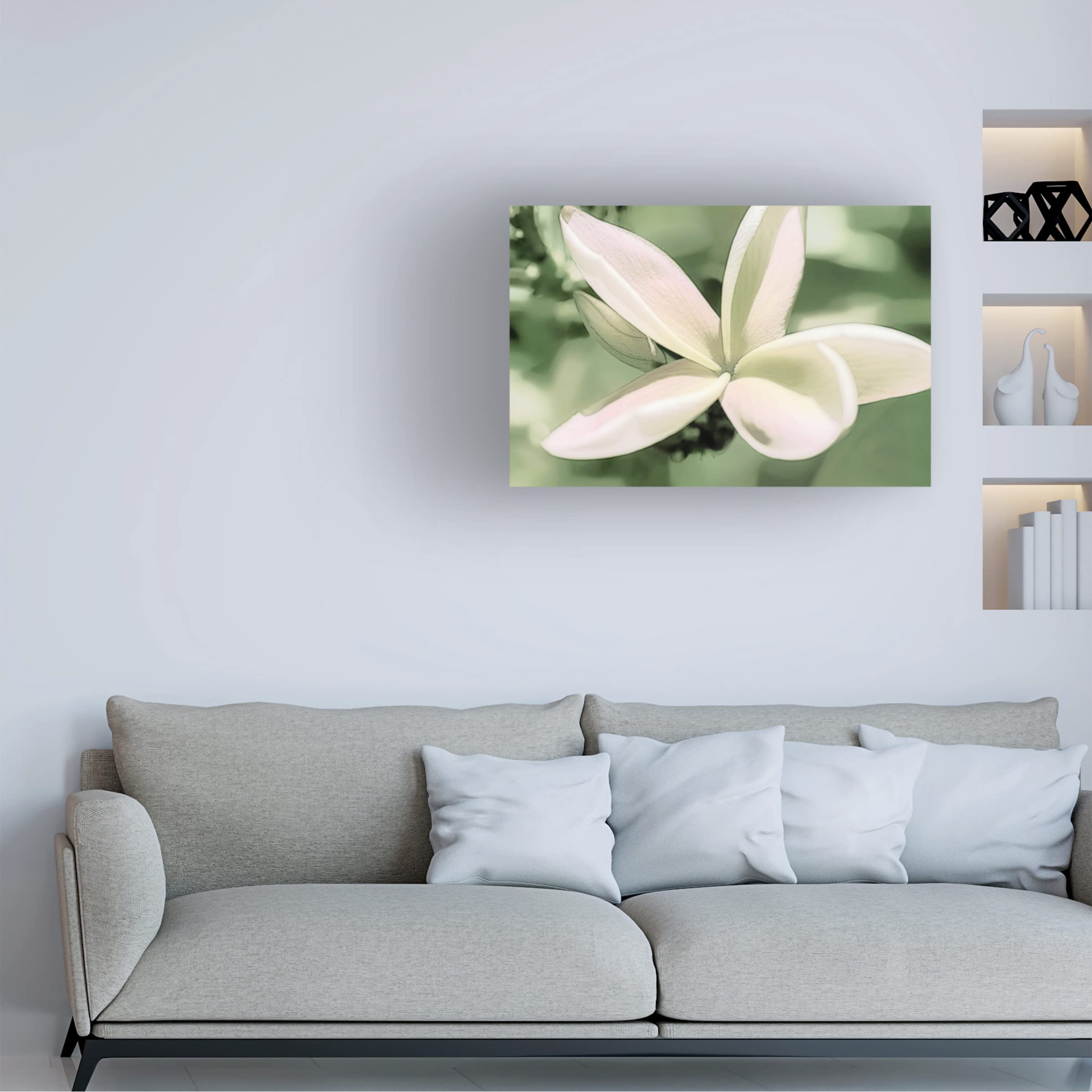 Eva Bane 'Sketchy Frangipani Flower 03' Canvas Wall Art Print - 30x47 Inches - Tropical Floral Home Decor for Living Room, Bedroom & Office