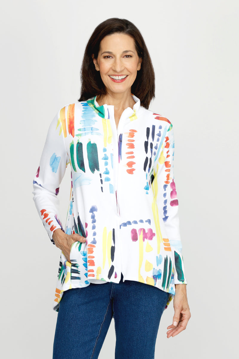Top Ligne Color Lines Zip Jacket - Stylish Lightweight Windbreaker for Men & Women | Perfect for Outdoor Activities, Travel & Casual Wear