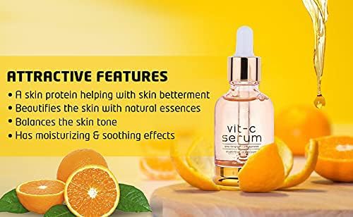 ELIIOUS Vitamin C Serum for Face - 30ml Brightening & Anti-Aging Serum with Hyaluronic Acid | Reduces Dark Circles, Wrinkles & Sun Damage | Day & Night Skincare Routine | Pack of 1
