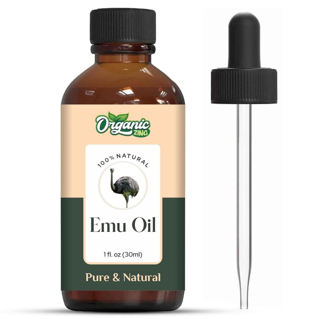 Pure Organic Emu Oil (Dromaius Novaehollandiae) - 100% Natural Carrier Oil for Skin Care, Hair Growth & Massage Therapy - 30ml/1.01fl oz - Perfect for Dry Skin Relief, Anti-Aging & Joint Pain Relief
