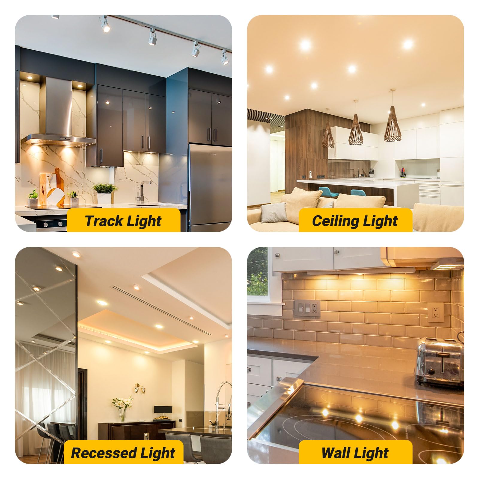 Dimmable GU10 LED Bulbs 7W (50W Halogen Equivalent) - 10 Pack Warm White 3000K, 630LM - Energy Saving Spotlights for Recessed Track Lighting, Home & Office Lighting | Perfect for Living Rooms, Kitchens, and Retail Displays