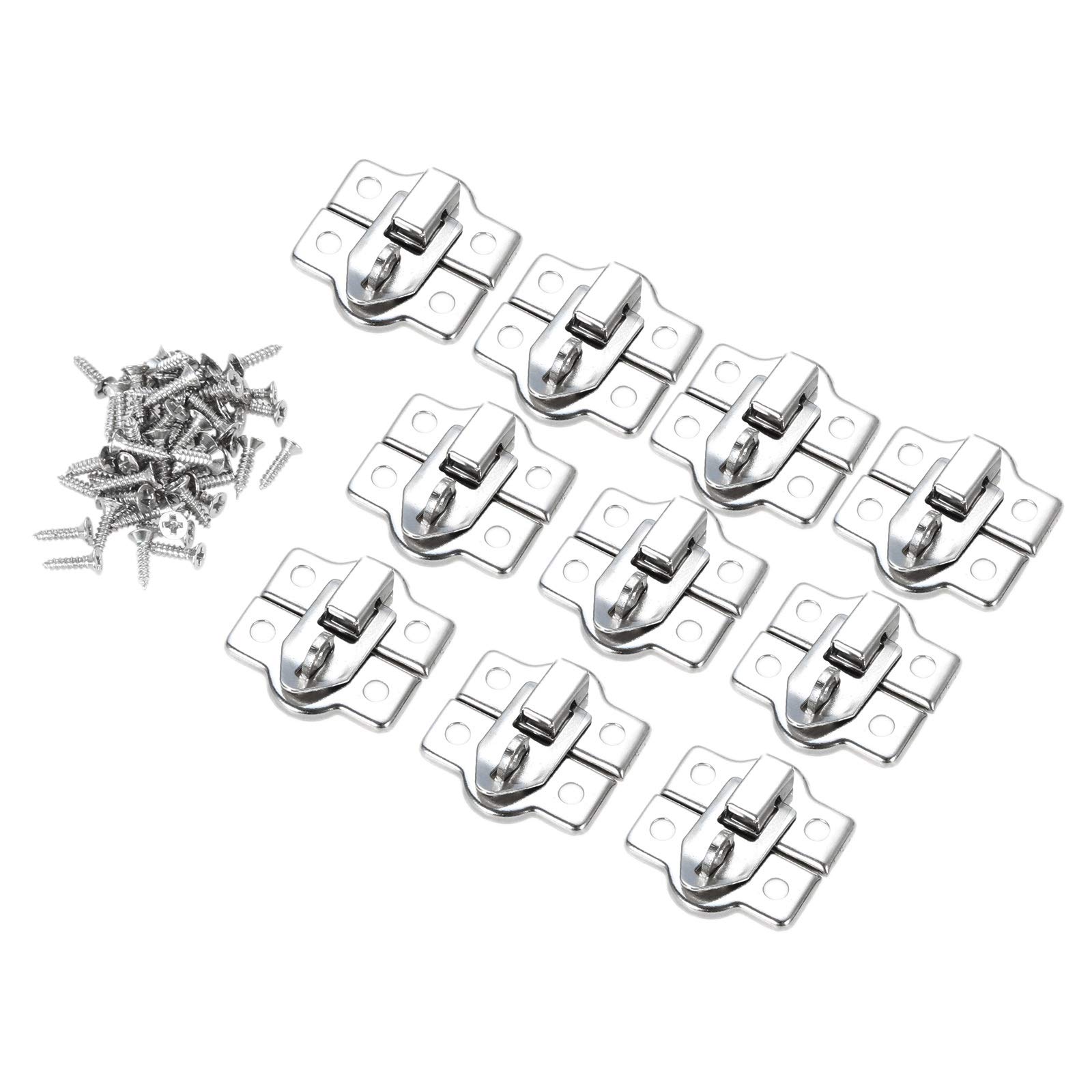 10-Piece Wooden Box Toggle Latch Set - 26x28mm Mini Jewelry Chest Lock with Screws - Secure Gift Boxes, Wine Cases & Suitcases - Durable Hasp Hook for DIY Craft Projects & Home Organization
