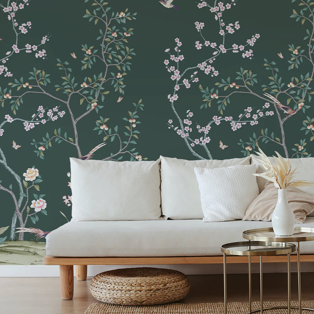 Self-Adhesive Garden Wall Mural - Easy Peel & Stick Wallpaper for Home Decor, Living Room, Bedroom & Nursery - Nature Inspired Botanical Design for Indoor Walls