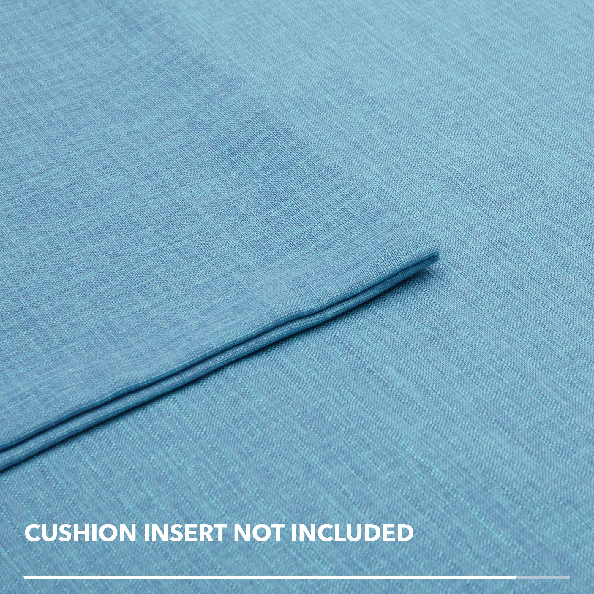 Deconovo 24x24 Inch Faux Linen Pillow Covers - Soft Decorative Cushion Shams for Sofa, Bed, Patio (Lake Blue, Set of 4) - Breathable & Wrinkle-Resistant Pillowcases for Indoor & Outdoor Use