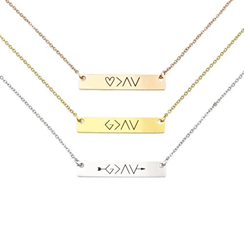 God is Greater Than Highs and Lows Christian Necklace - Bible Verse Jewelry with Scripture Charm - Inspirational Baptism Gift for Women & Mom - Perfect for Church, Worship & Daily Encouragement