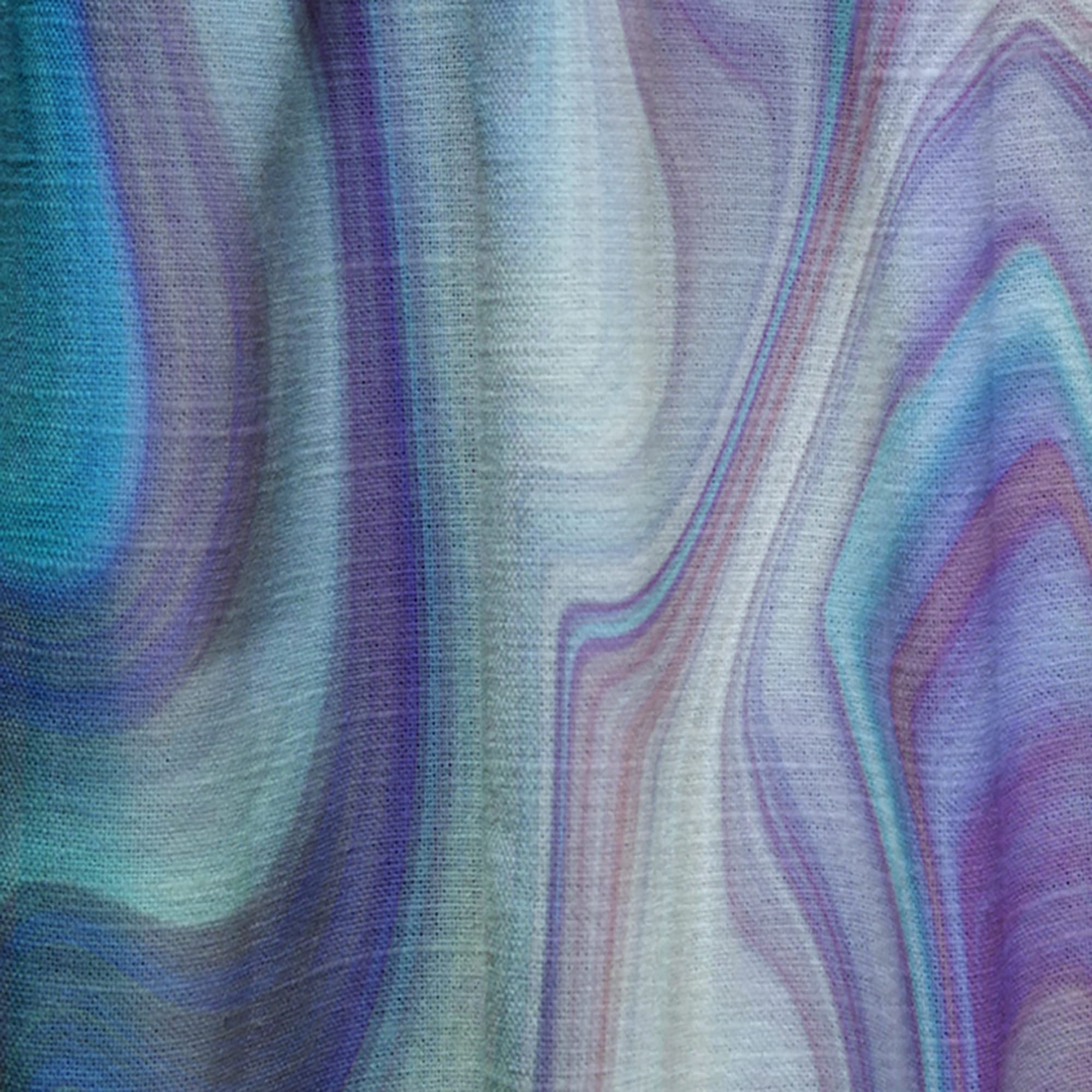 DesignQ Thermal Insulated Marbled Turquoise & Purple Curtains - Single Panel 52x120 - Elegant Drapes for Bedroom & Living Room - Perfect for Home Decor & Light Control