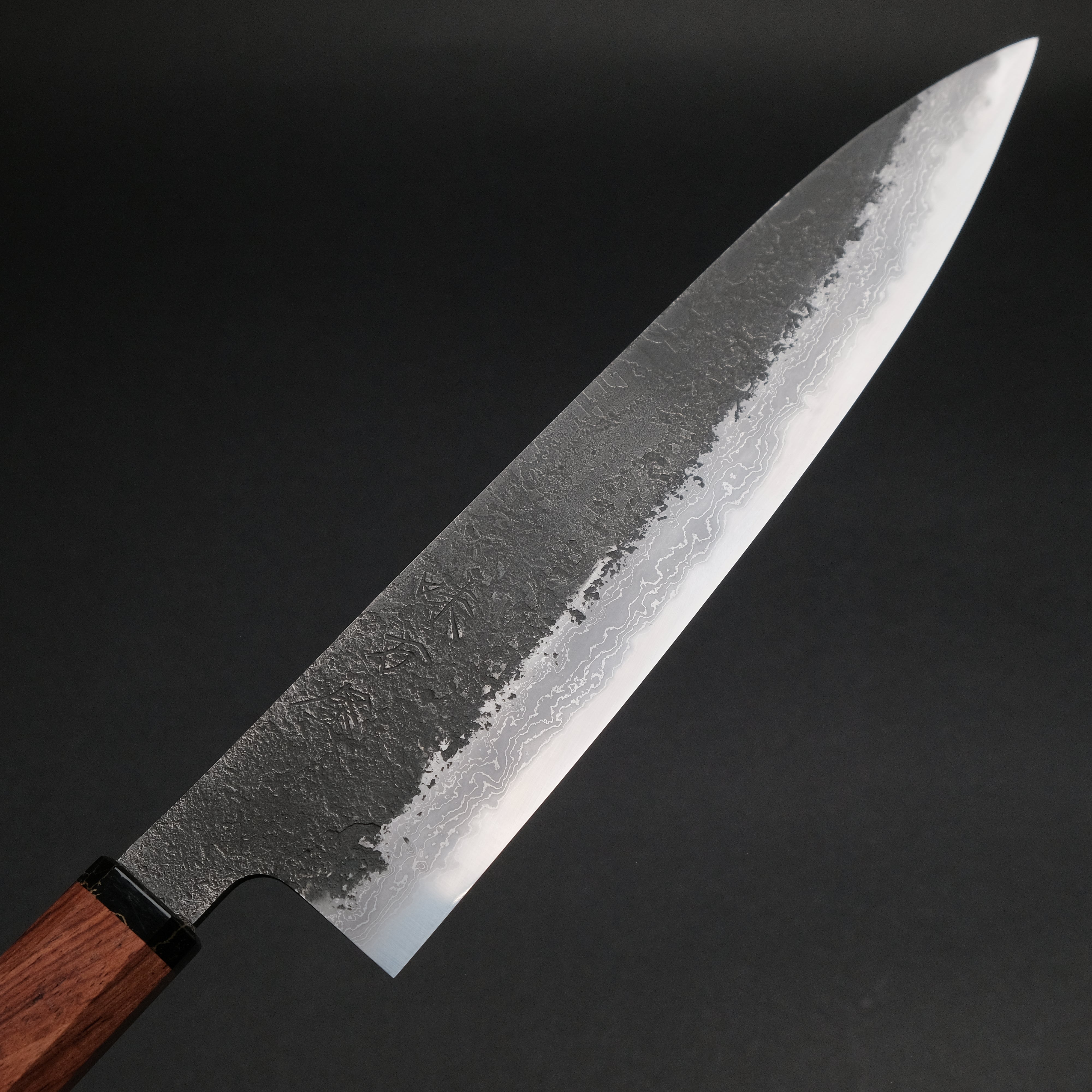 Premium Ajikataya White #2 Nashiji Damascus Gyuto 240mm Japanese Chef Knife with Rosewood & TQP Handle (#42) - Perfect for Sushi, Meat Slicing & Professional Kitchen Use