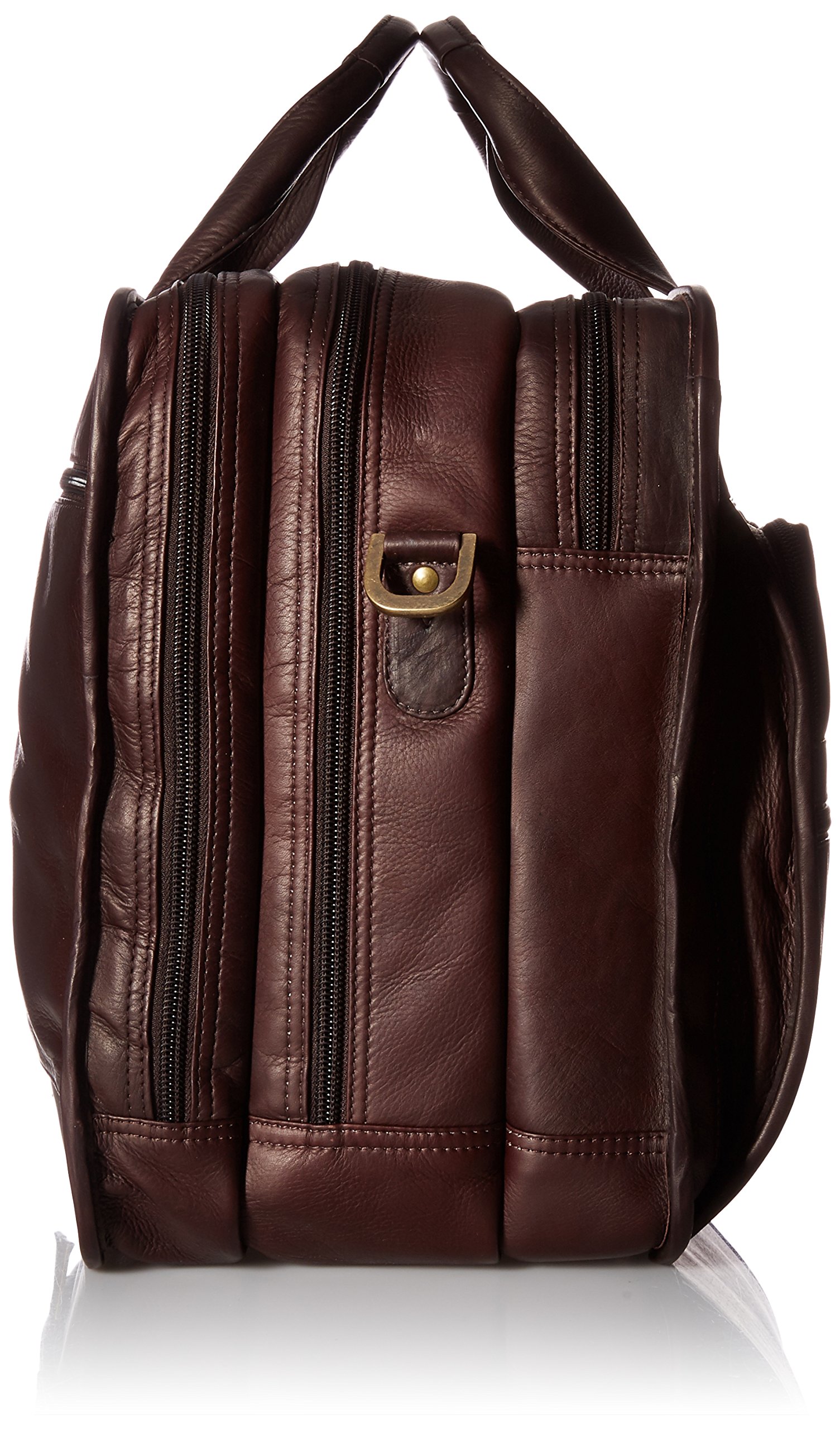 Claire Chase Jumbo Executive Laptop Briefcase for Business Professionals - Stylish Cafe Brown Leather Computer Bag - Perfect for Office, Travel & Business Meetings
