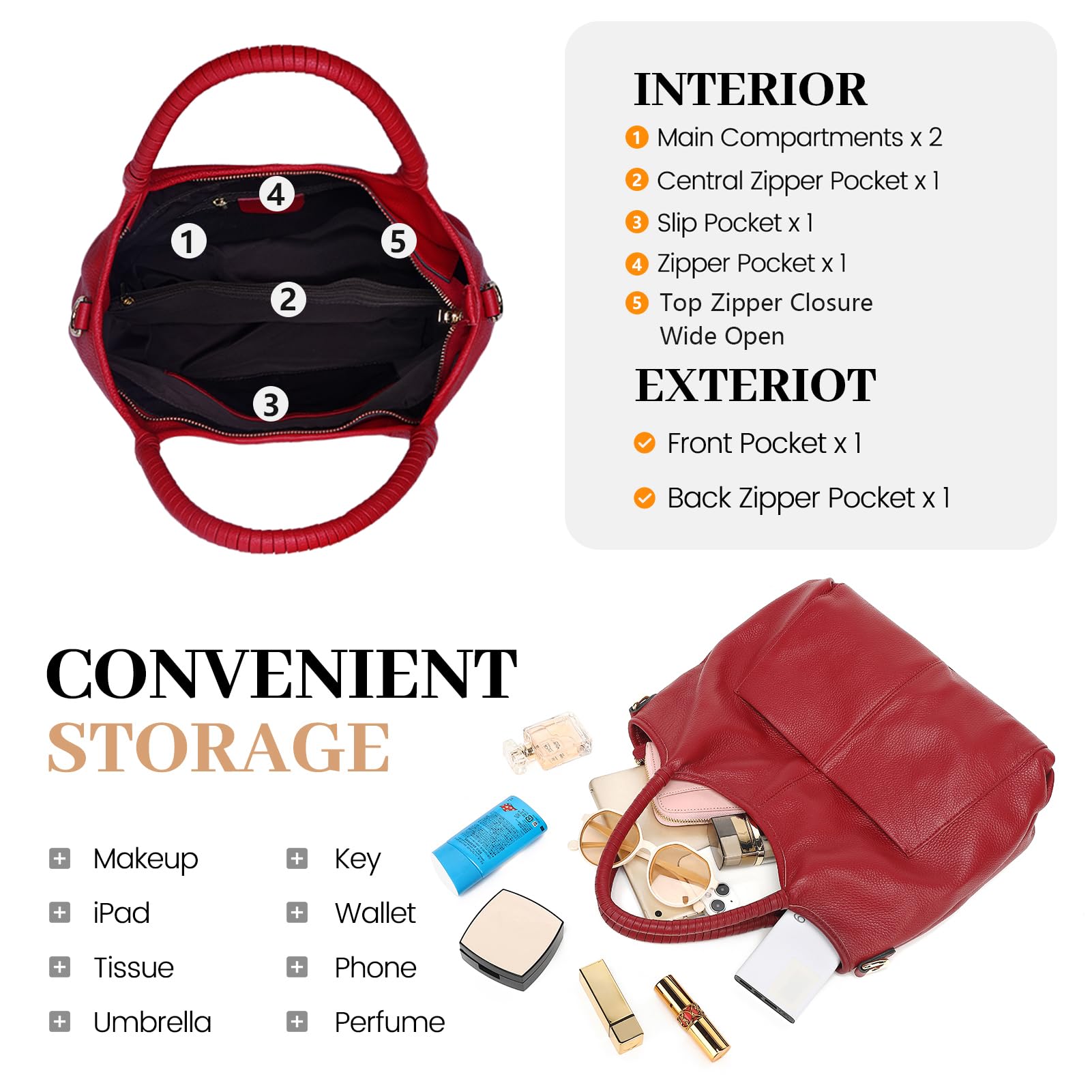 Genuine Leather Crossbody Shoulder Bags for Women - Designer Top Handle Satchel Purse - Perfect for Work, Travel & Everyday Use