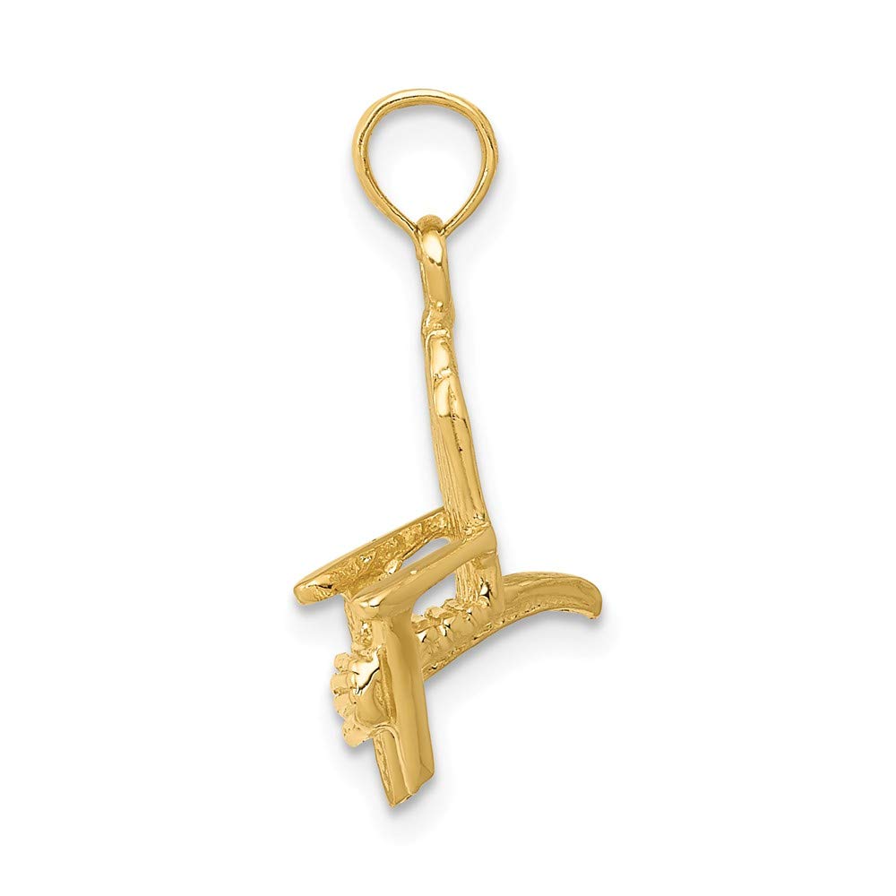 14K Solid Yellow Gold Adirondack Beach Chair Pendant Necklace - Perfect for Summer Vacations, Beach Trips and Coastal Jewelry Collections