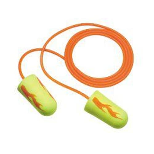 3M 311 1252 E A Rsoft Yellow Neon Blast Earplugs - NRR 33dB Noise Reduction, Corded Disposable Ear Plugs, Regular Size (200/Box) - Perfect for Construction, Concerts, Shooting Range & Loud Work Environments