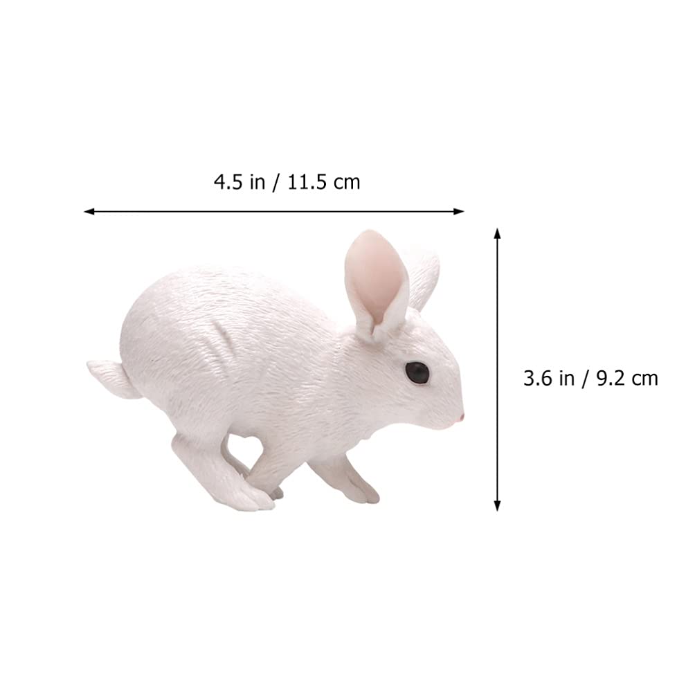 White Easter Bunny Figurine - Rustic Spring Table Decor, Faux Fur Rabbit Statue for Easter Party Centerpieces, Garden Ornaments | Perfect for Easter Celebrations, Home Decor, and Spring Table Settings
