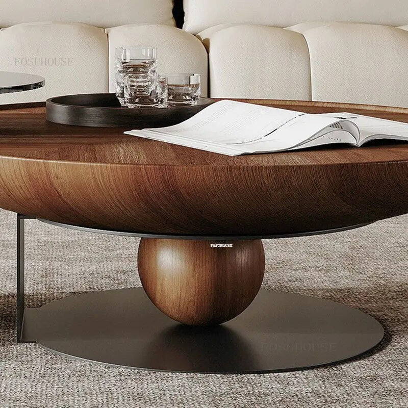 Italian Solid Wood Coffee Table - Rustic Modern Living Room Furniture for Small Spaces, Home Decor & Farmhouse Style