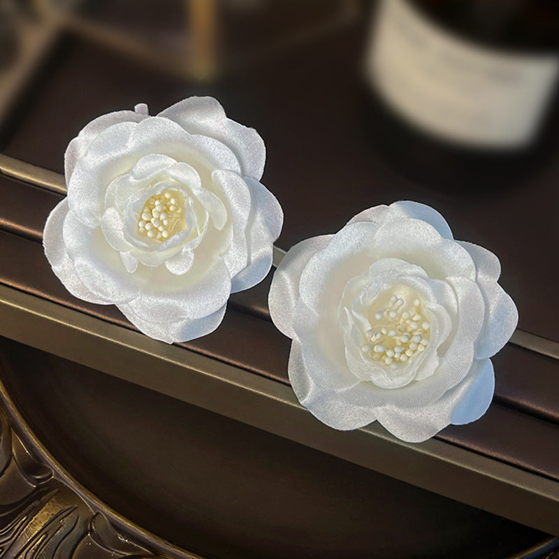 3 Pcs White Flower Hair Clips for Women - Elegant Bridal Hairpins for Wedding, Prom, Party & Special Occasions