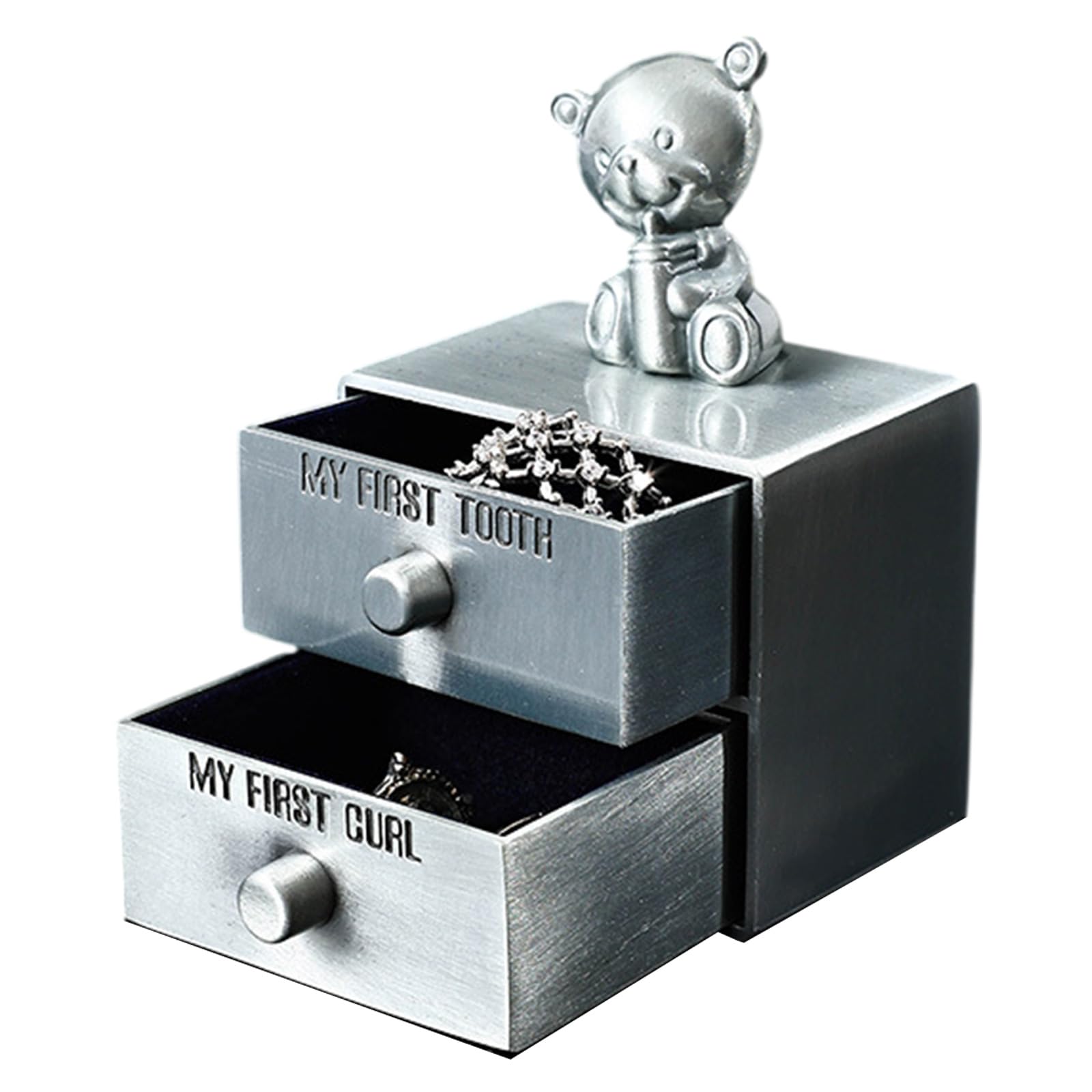HUANIZI Baby First Tooth Keepsake Box - Metal Storage Case for Lost Teeth, Deciduous Tooth Preservation Container - Perfect for Childhood Memories & Milestone Souvenirs (Ideal for New Parents, Baby Showers & Memory Keeping)