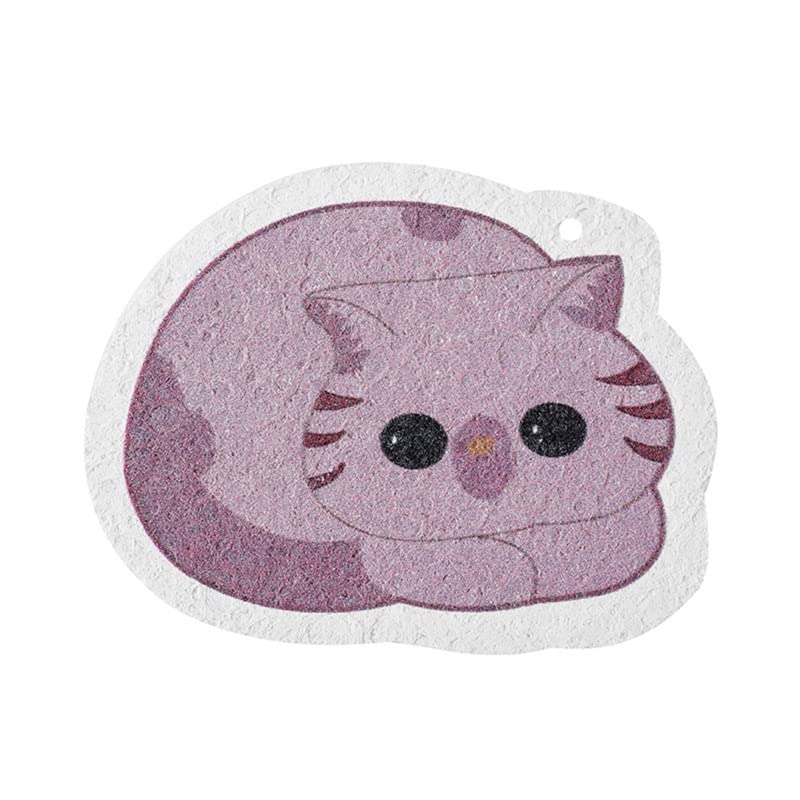 Cartoon Cat Compressed Sponge for Dishwashing - Non-Stick Oil Removal & Kitchen Cleaning (Home Use)