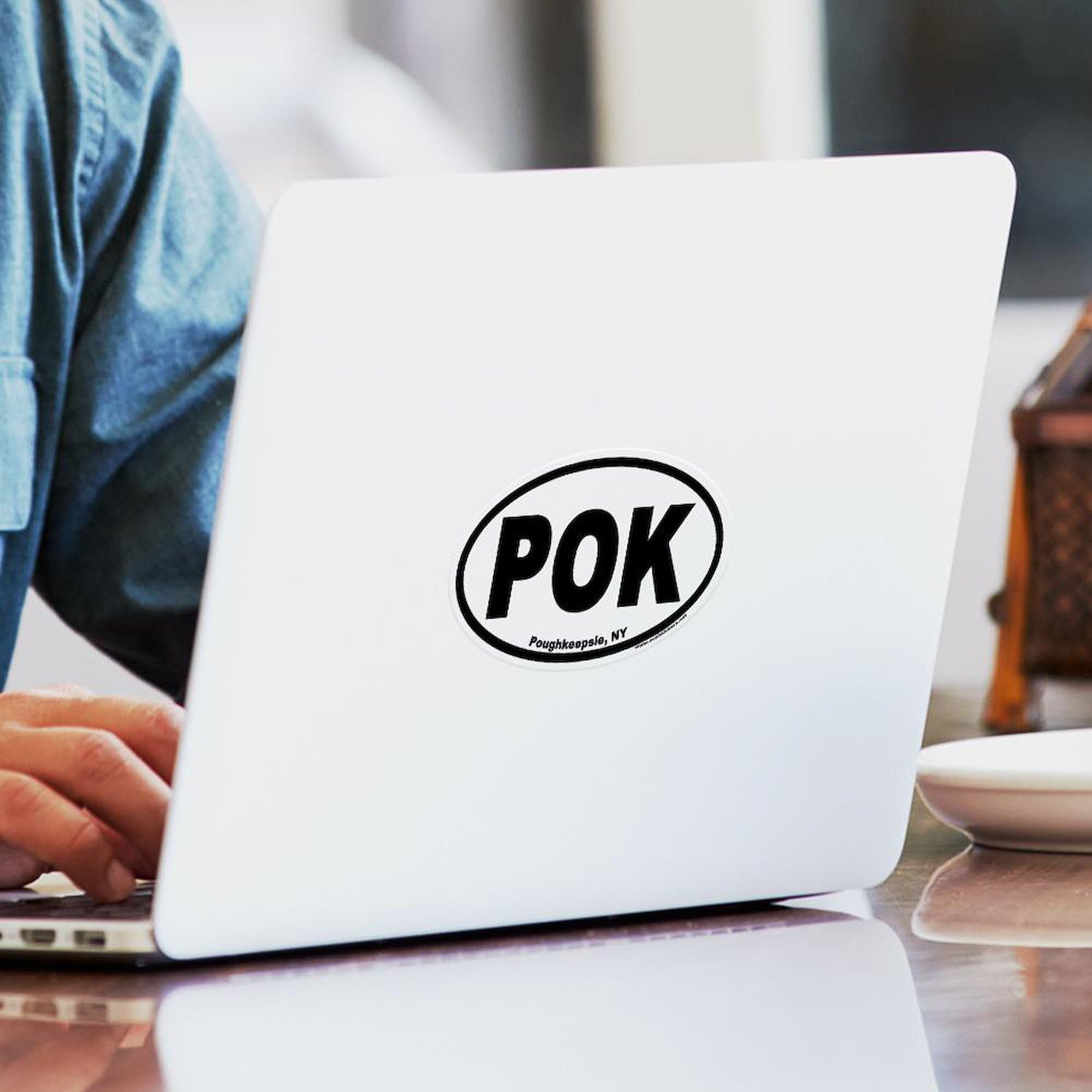 Poughkeepsie NY POK Oval Sticker - Durable Vinyl Car Bumper Decal for Cars, Laptops & Water Bottles - Show Your Local Pride Anywhere!