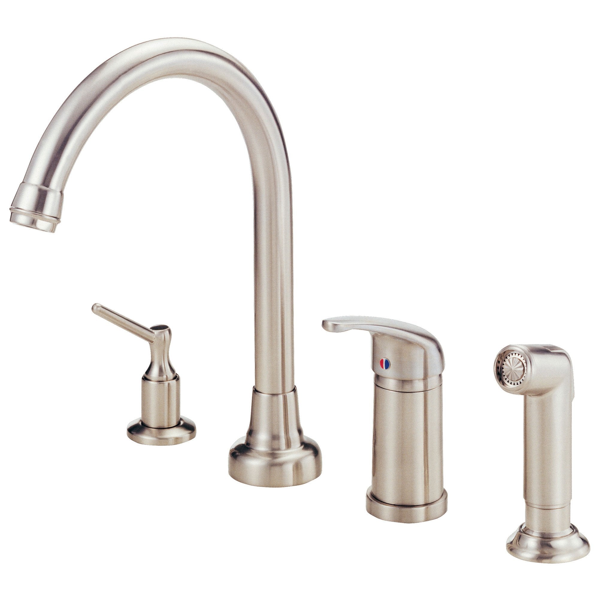 Danze Melrose Stainless Steel Widespread Kitchen Faucet with Pull-Down Sprayer and Soap Dispenser - Modern Touchless Design for Easy Cooking and Cleaning